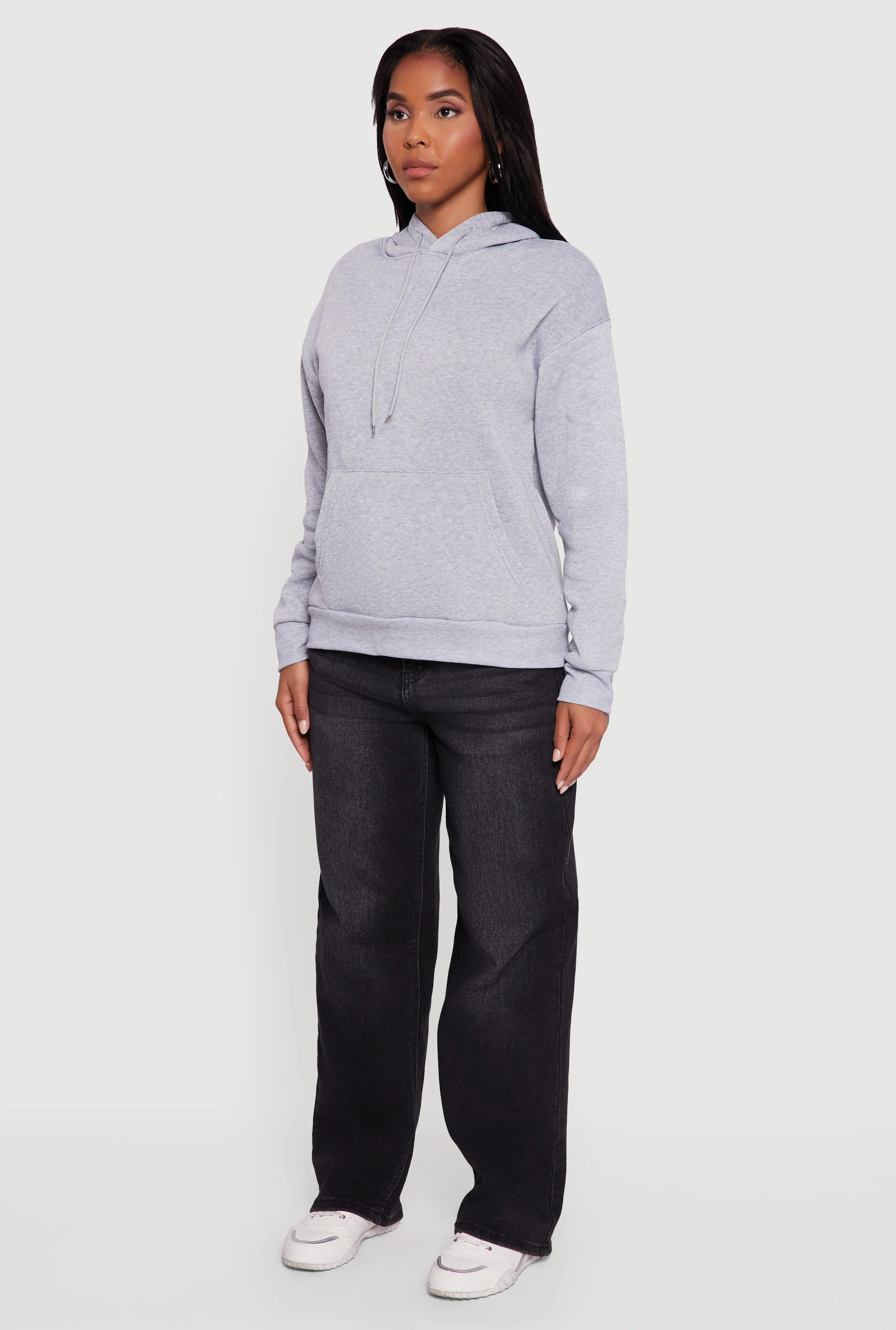 Boxy Kangaroo Pocket Long Sleeve Pullover Hoodie sold by Rainbow product image thumbnail 5