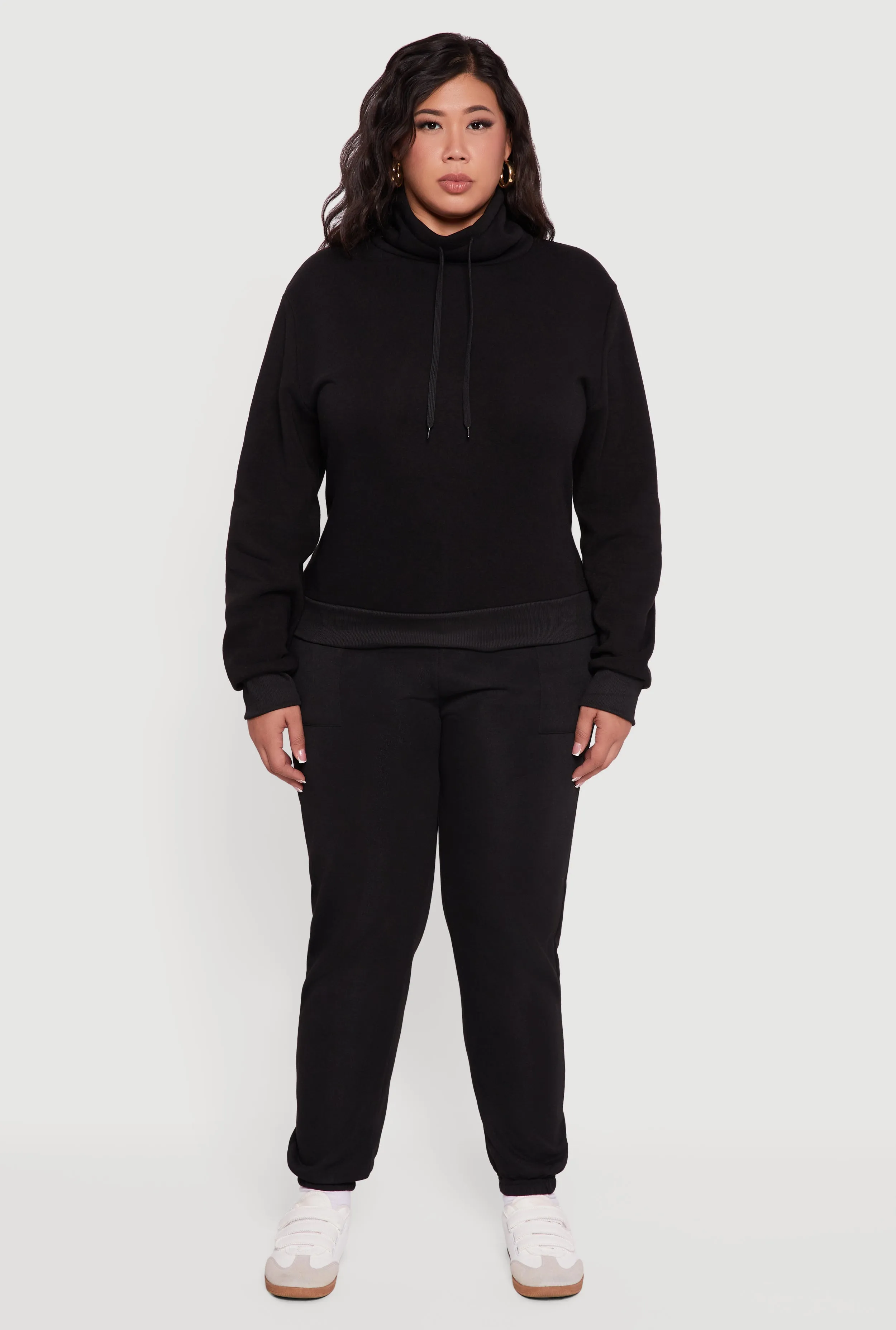 Plus Size Fleece Funnel Neck Pullover Sweatshirt sold by Rainbow product image thumbnail 3