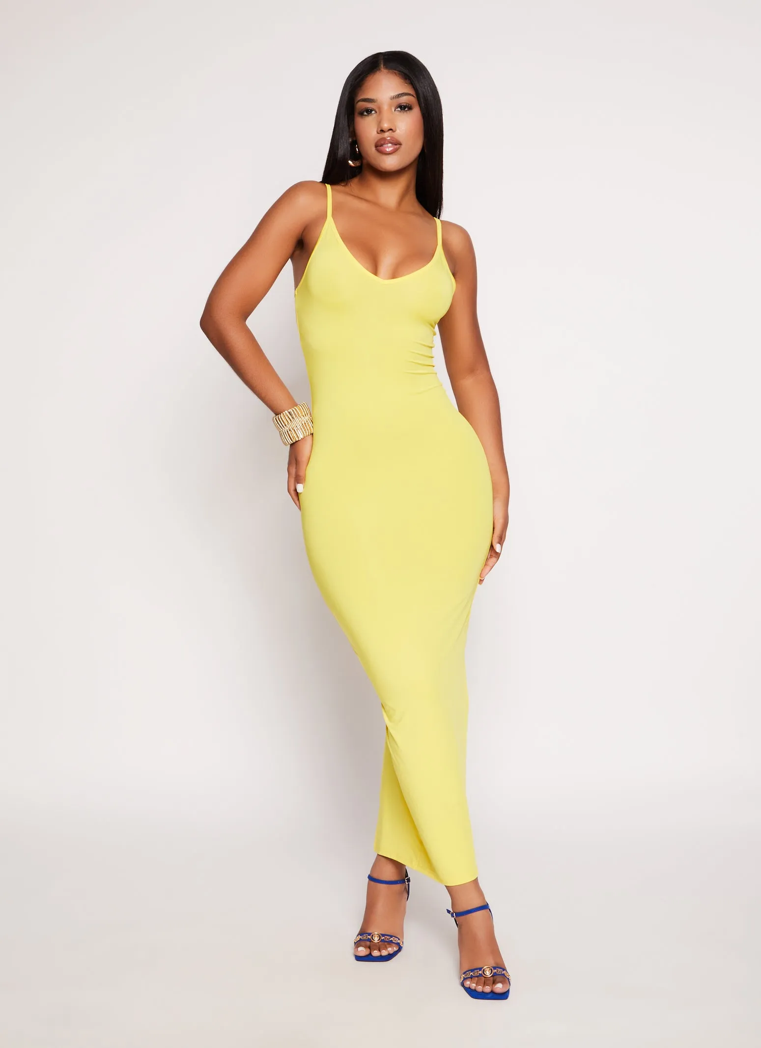 Daisy V Neck Bodycon Maxi Dress sold by Rainbow product image thumbnail 4