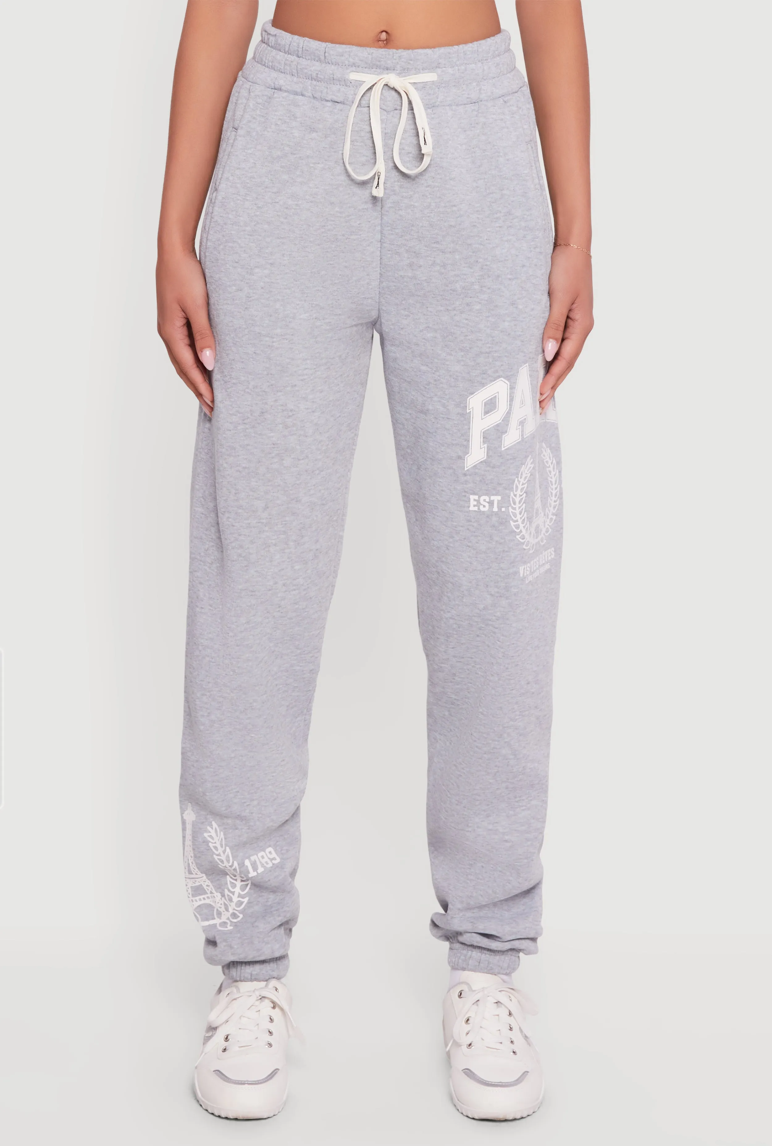 Drawstring Waist Paris Graphic Fleece Lined Joggers sold by Rainbow product image thumbnail 5