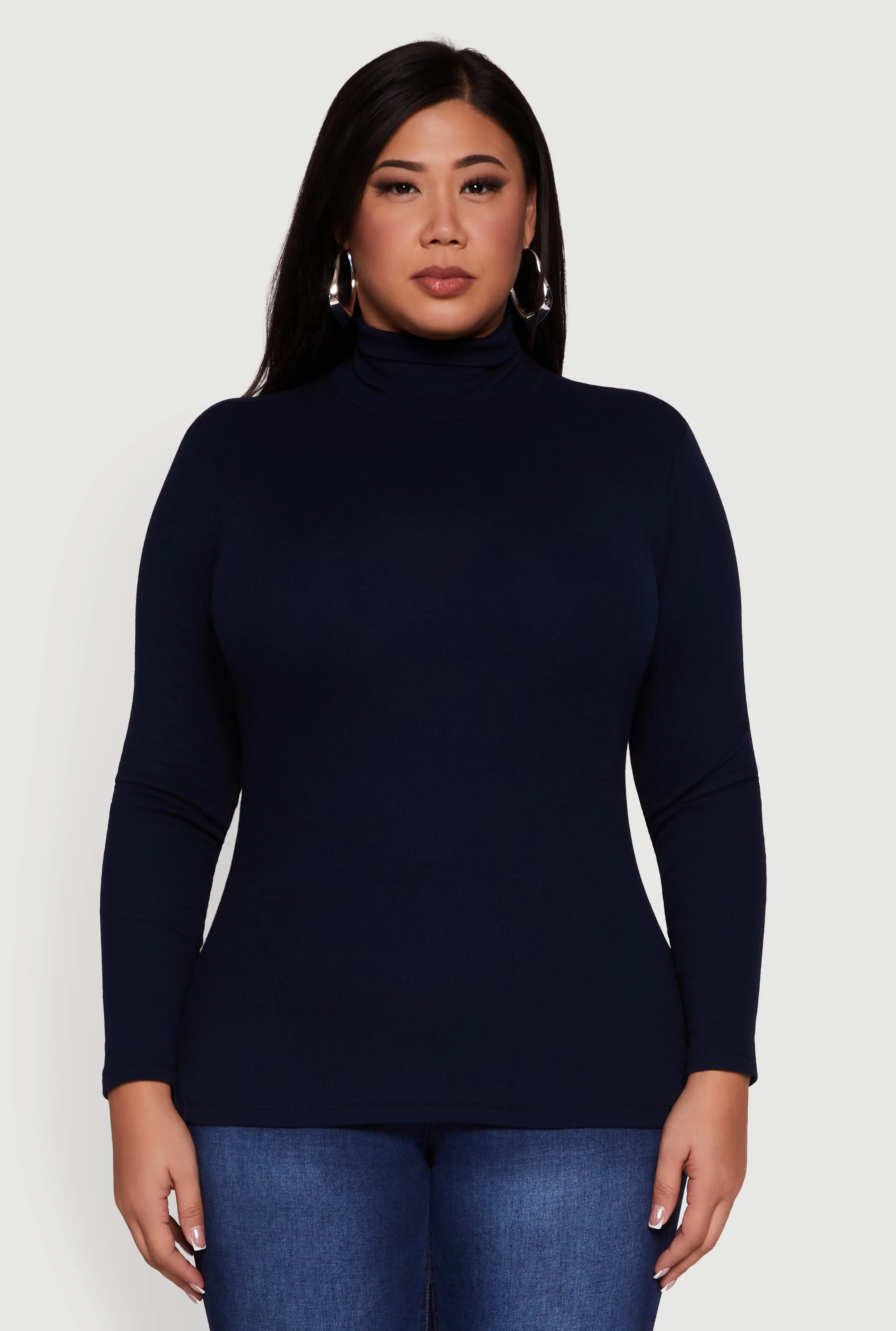 Plus Size Ribbed Knit Turtleneck Long Sleeve Top sold by Rainbow product image thumbnail 2