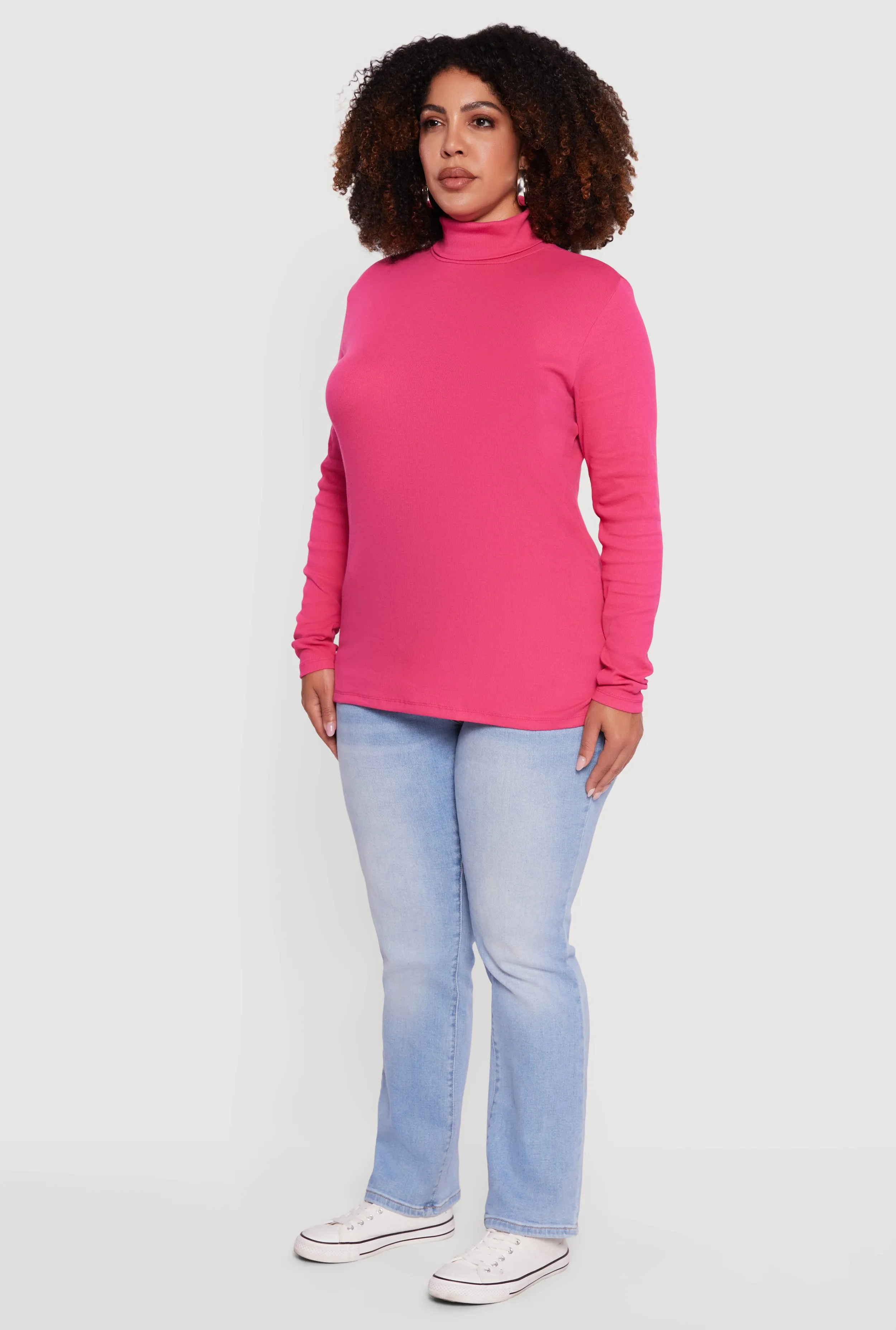 Plus Size Ribbed Knit Turtleneck Long Sleeve Top sold by Rainbow product image thumbnail 5