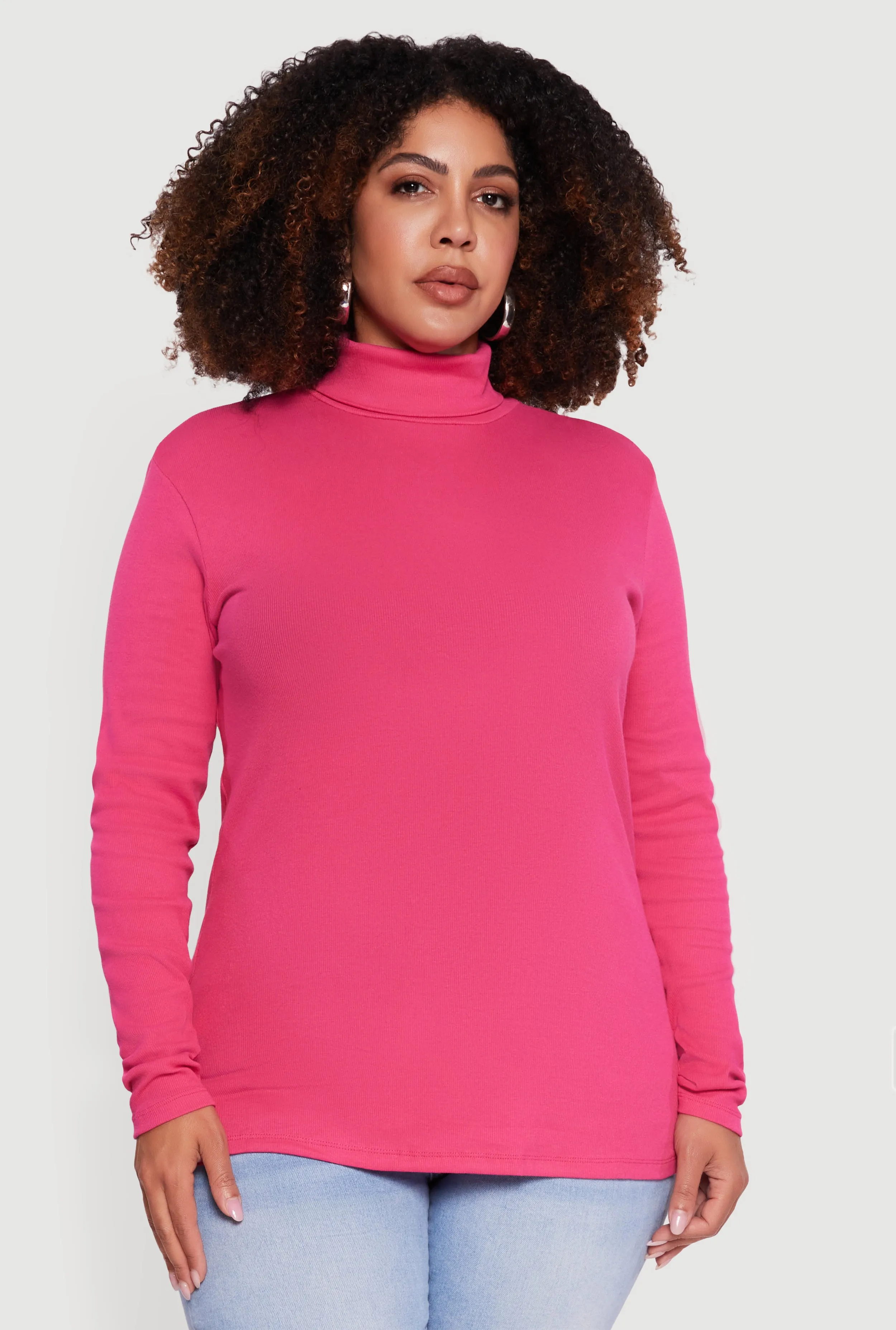 Plus Size Ribbed Knit Turtleneck Long Sleeve Top sold by Rainbow product image thumbnail 2
