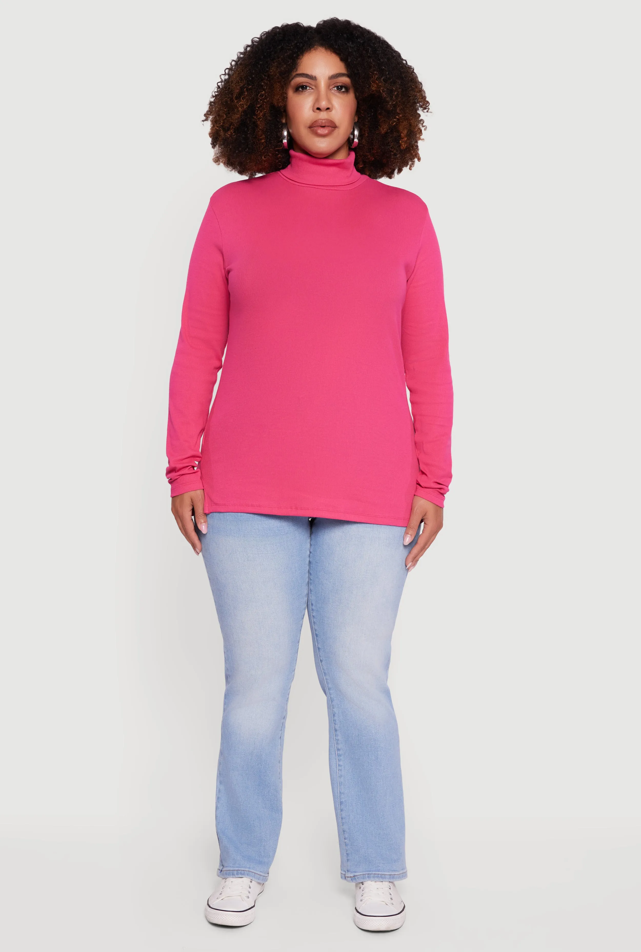 Plus Size Ribbed Knit Turtleneck Long Sleeve Top sold by Rainbow product image thumbnail 3