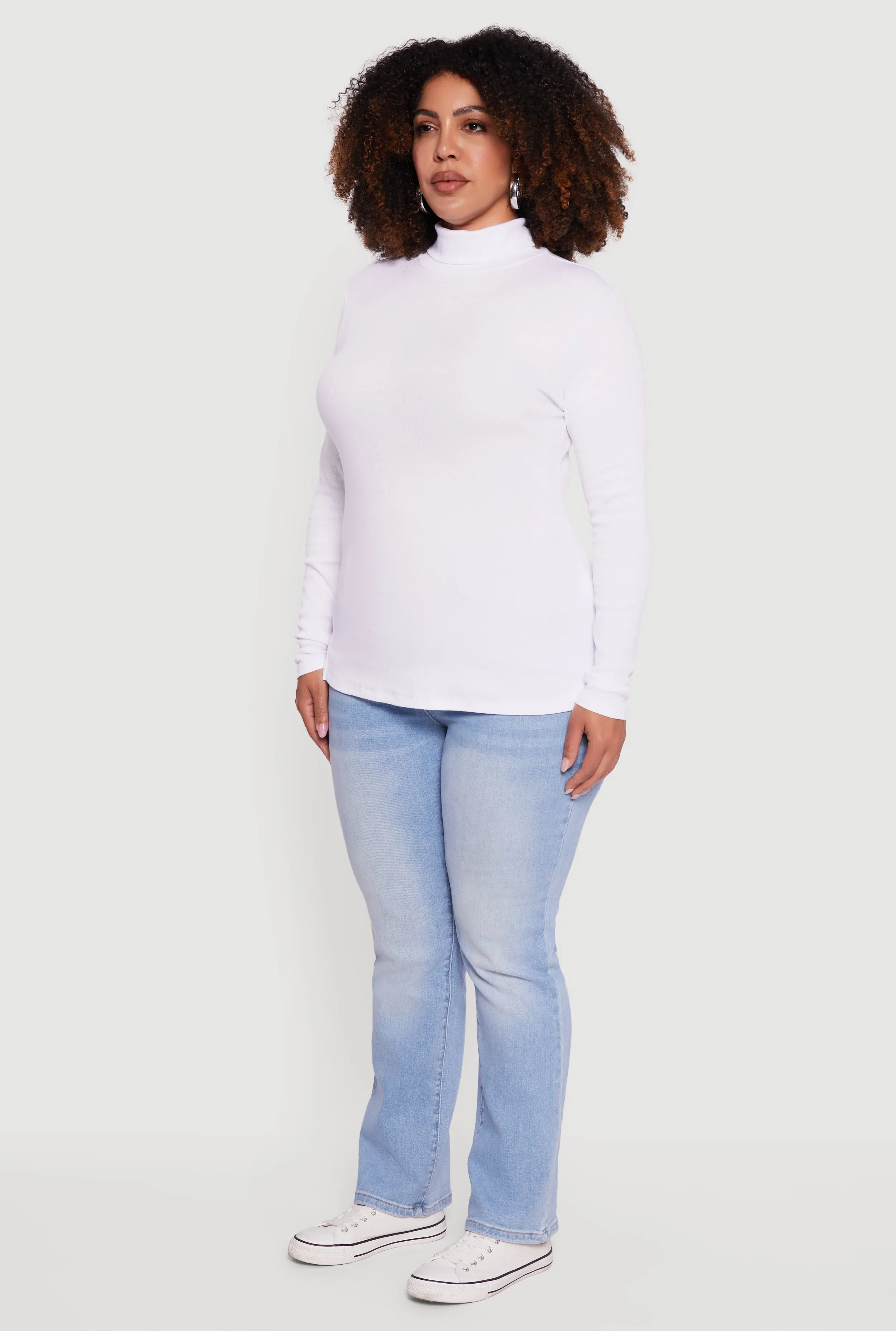 Plus Size Ribbed Knit Turtleneck Long Sleeve Top sold by Rainbow product image thumbnail 5