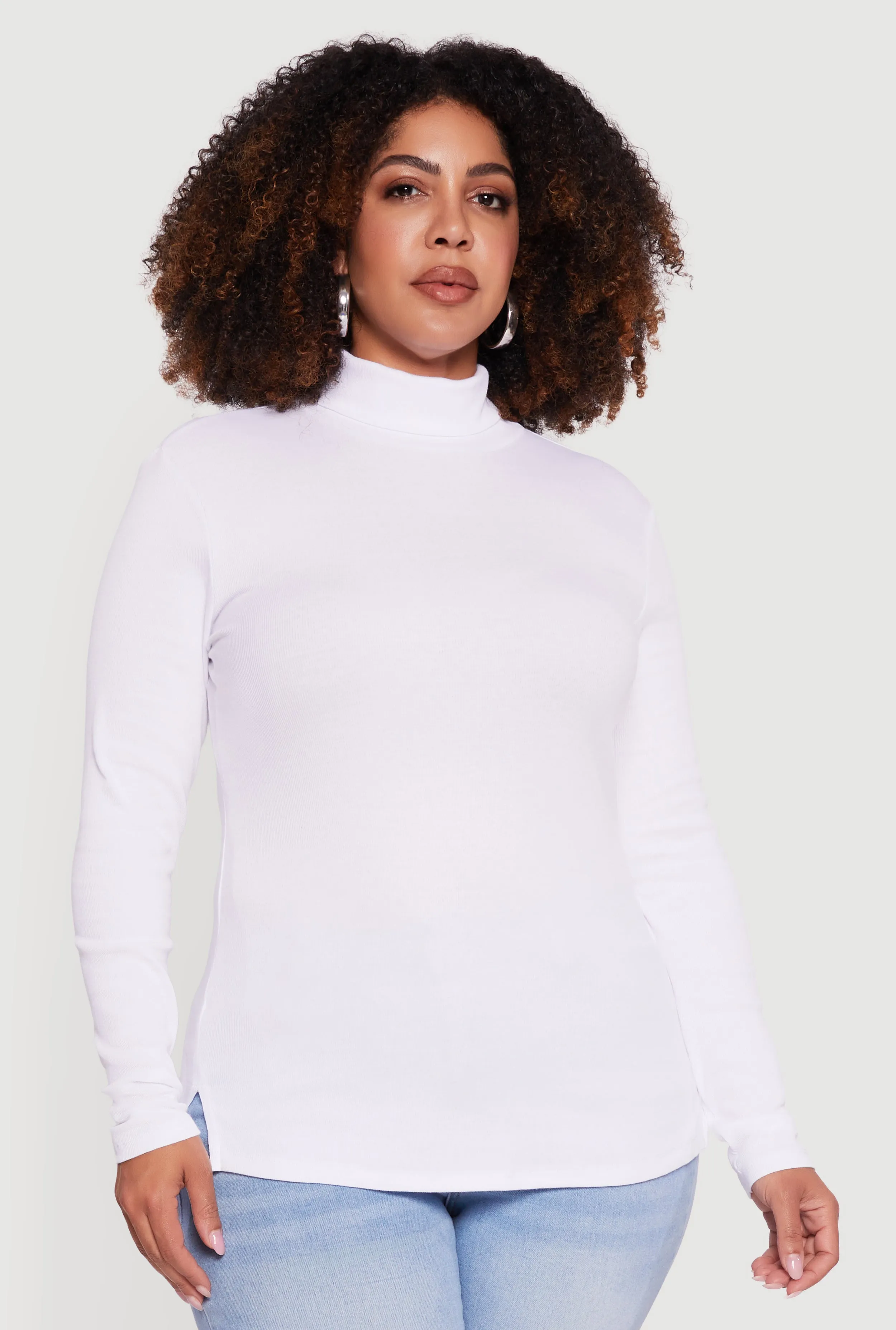 Plus Size Ribbed Knit Turtleneck Long Sleeve Top sold by Rainbow product image thumbnail 2