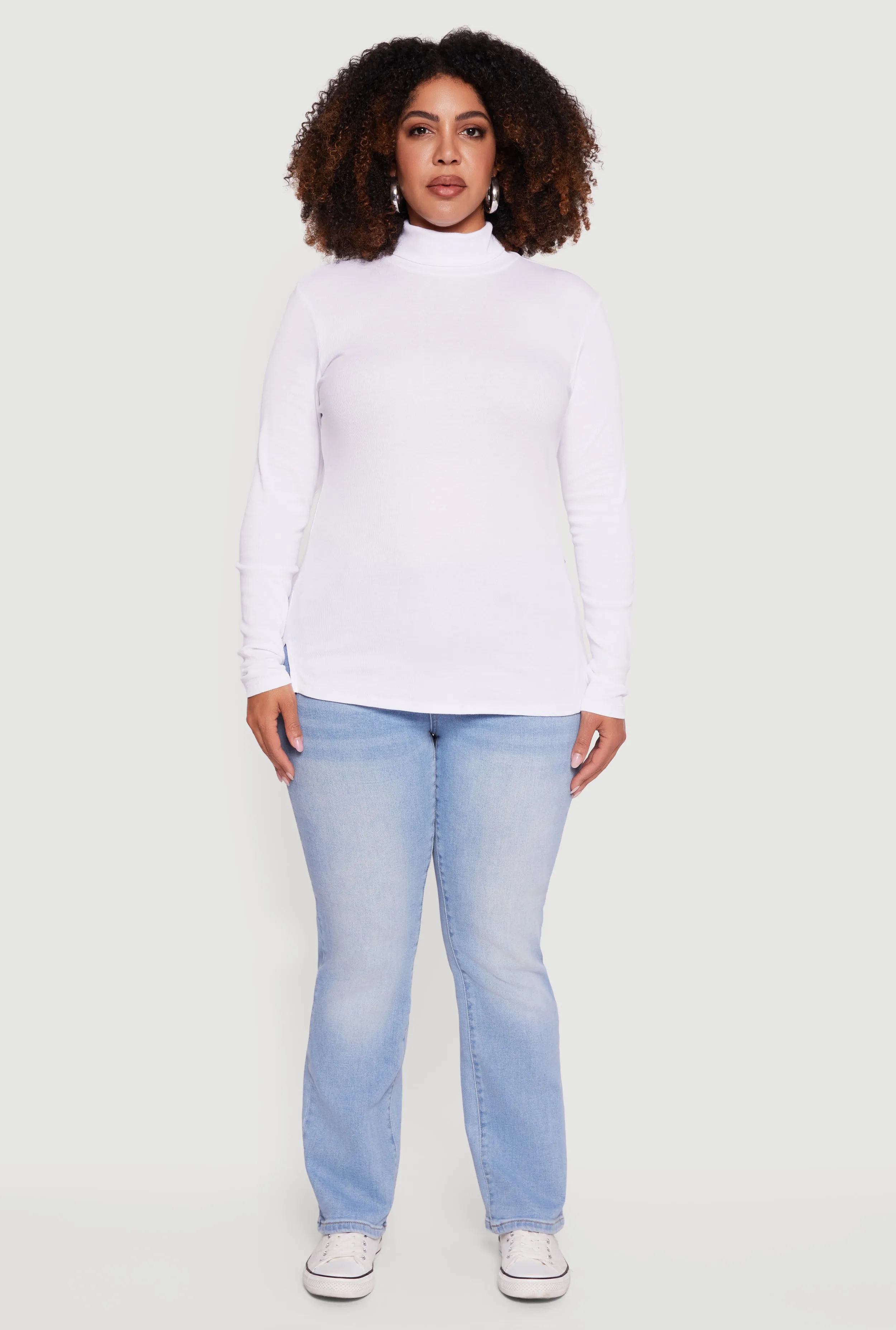 Plus Size Ribbed Knit Turtleneck Long Sleeve Top sold by Rainbow product image thumbnail 3
