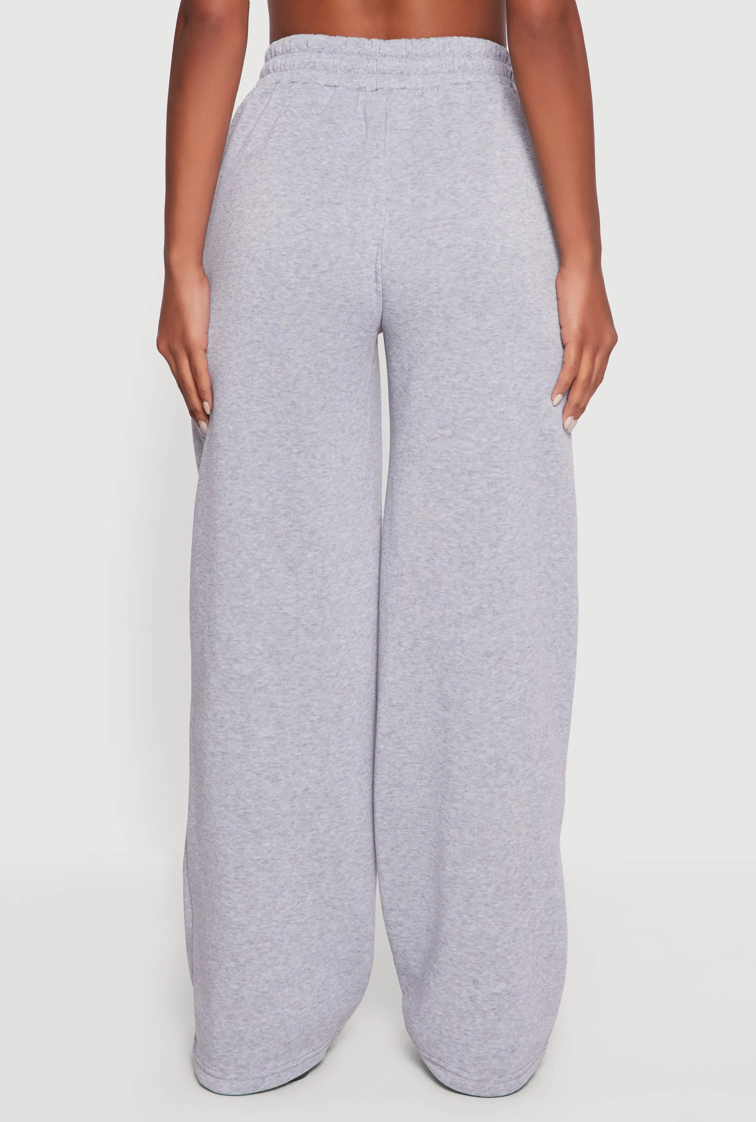 Embroidered Patch Drawstring Waist Wide Leg Sweatpants sold by Rainbow product image thumbnail 3