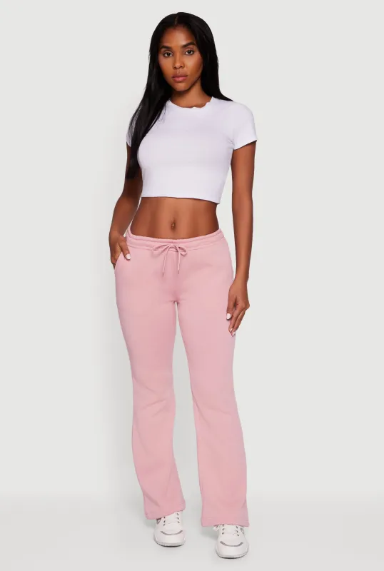 Drawstring Waist Slim Bootcut Sweatpants sold by Rainbow