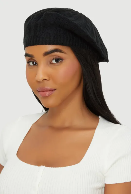Cable Knit Beret sold by Rainbow