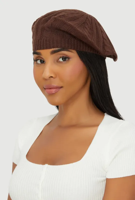Cable Knit Beret sold by Rainbow