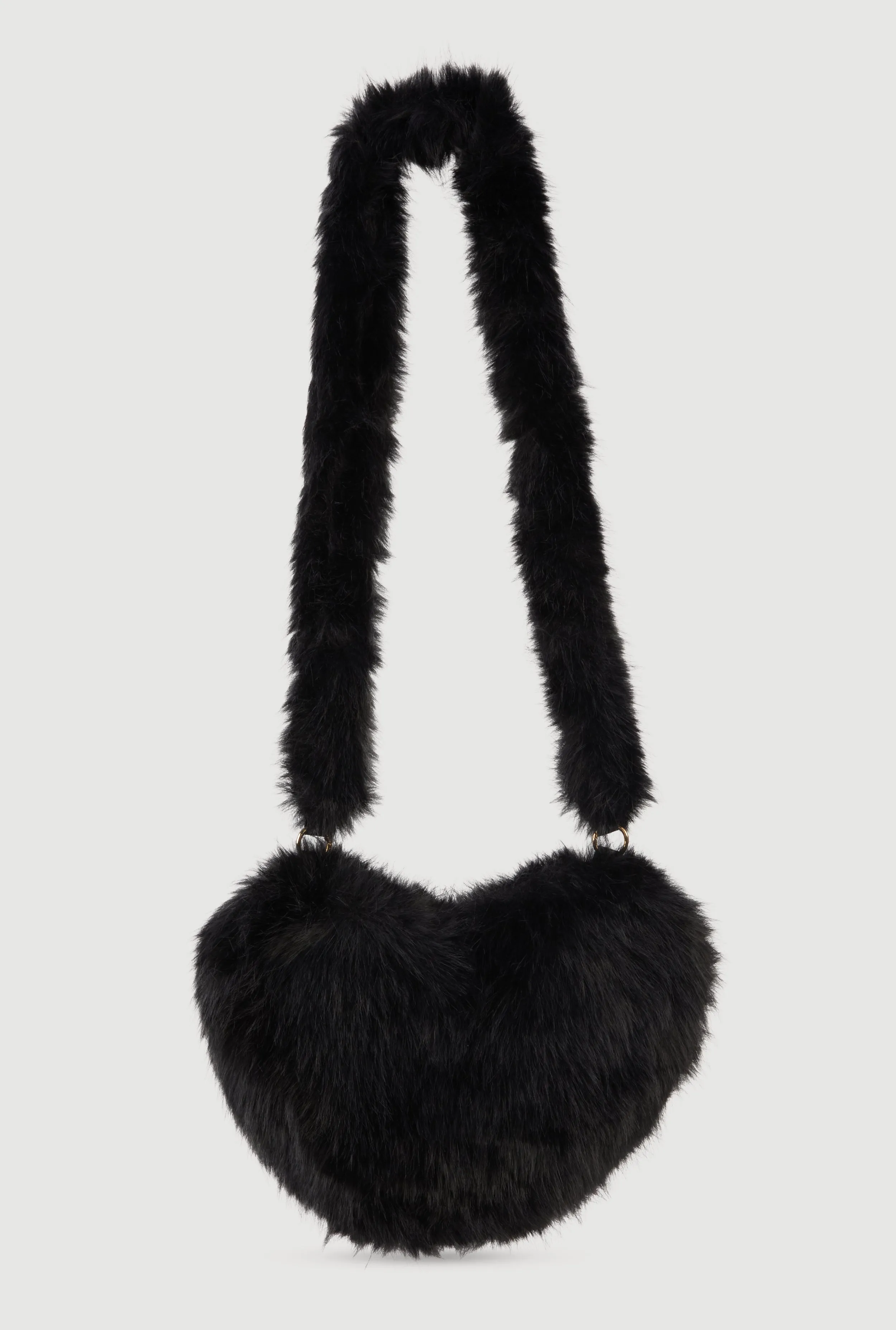 Faux Fur Heart Convertible Handbag sold by Rainbow