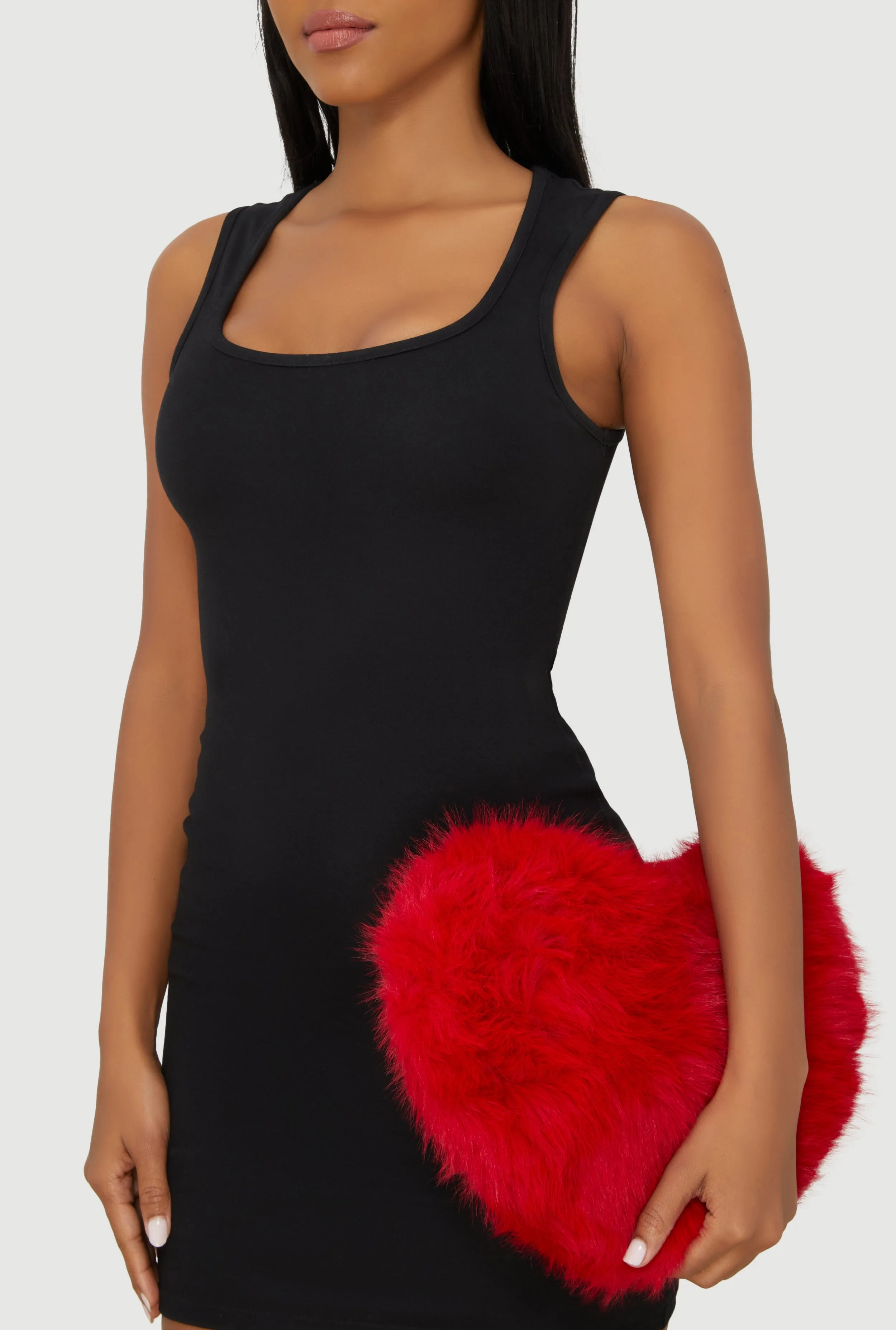 Faux Fur Heart Convertible Handbag sold by Rainbow product image thumbnail 2