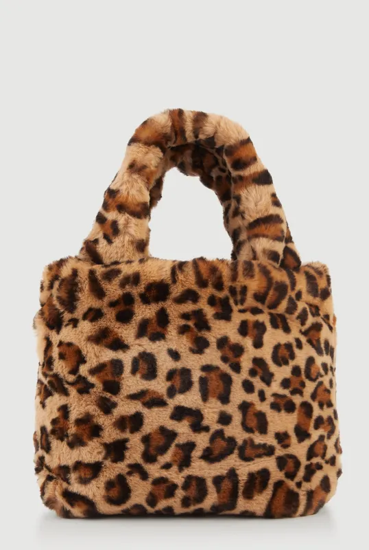 Leopard Print Faux Fur Handbag sold by Rainbow