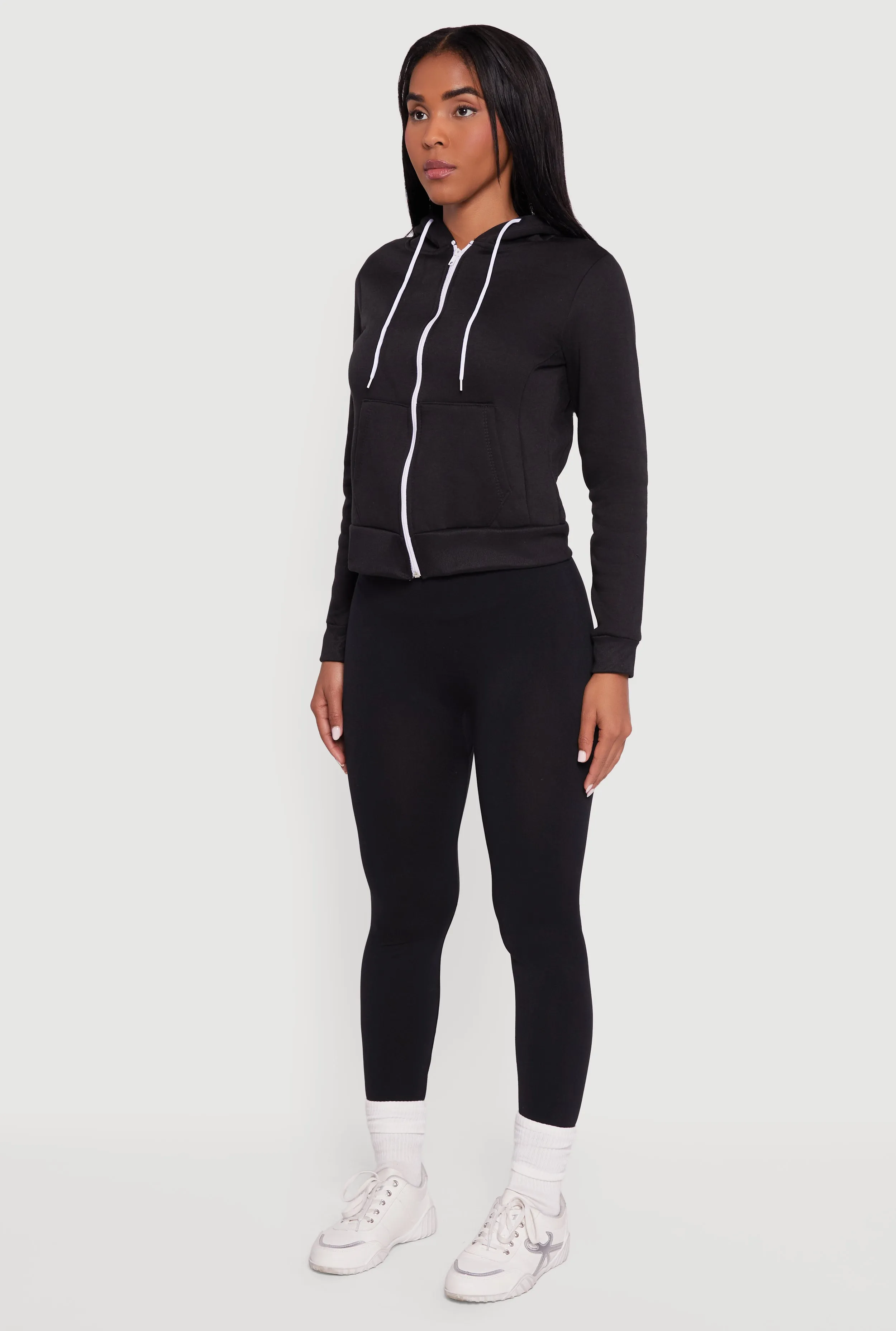 Contrast Zip Front Drawstring Hoodie sold by Rainbow product image thumbnail 5