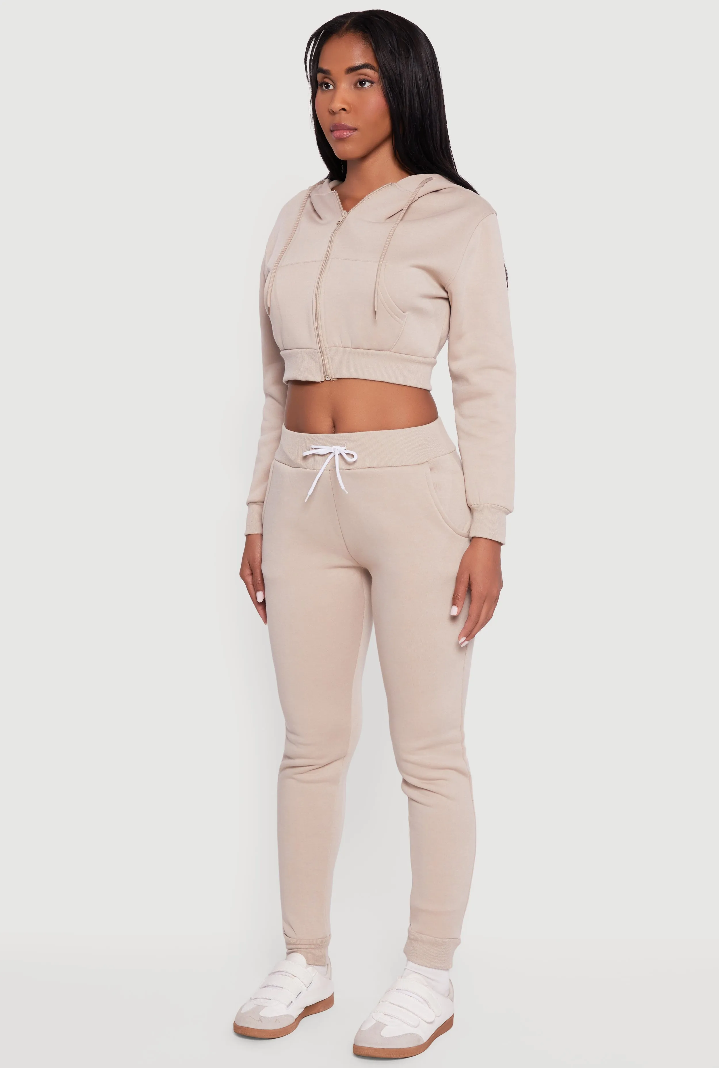 Cropped Zip Front Hooded Sweatshirt sold by Rainbow product image thumbnail 5