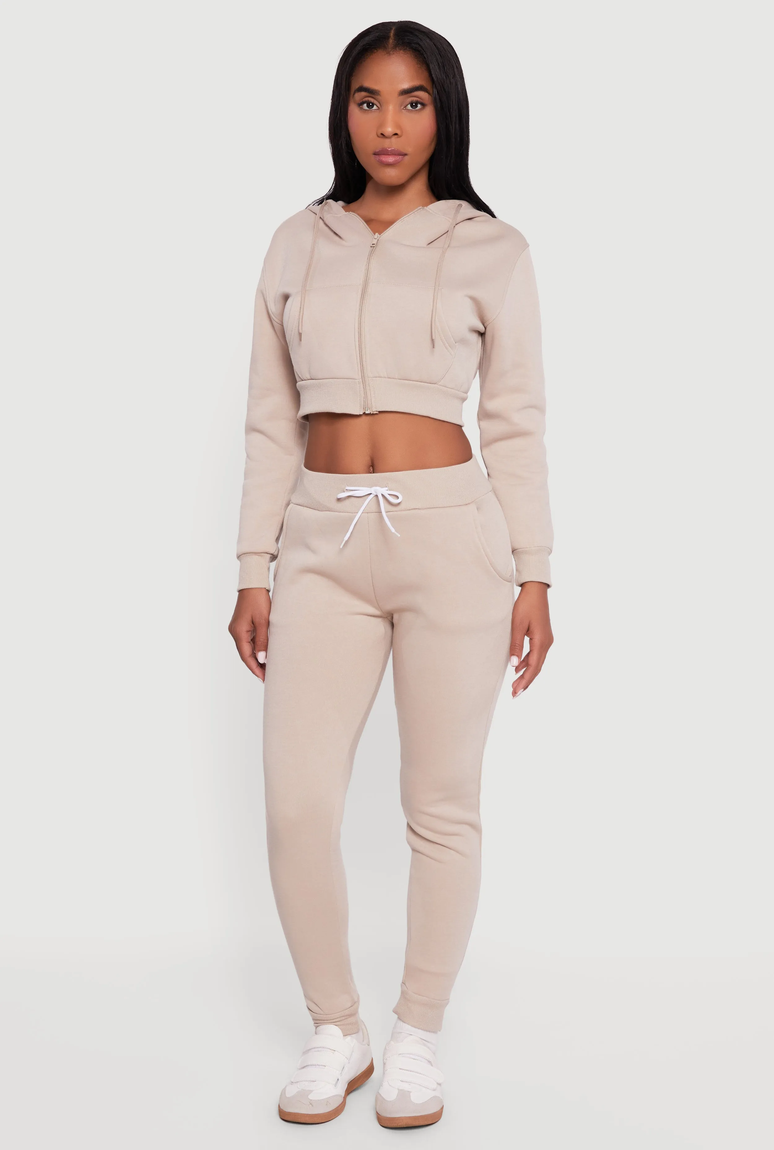 Cropped Zip Front Hooded Sweatshirt sold by Rainbow