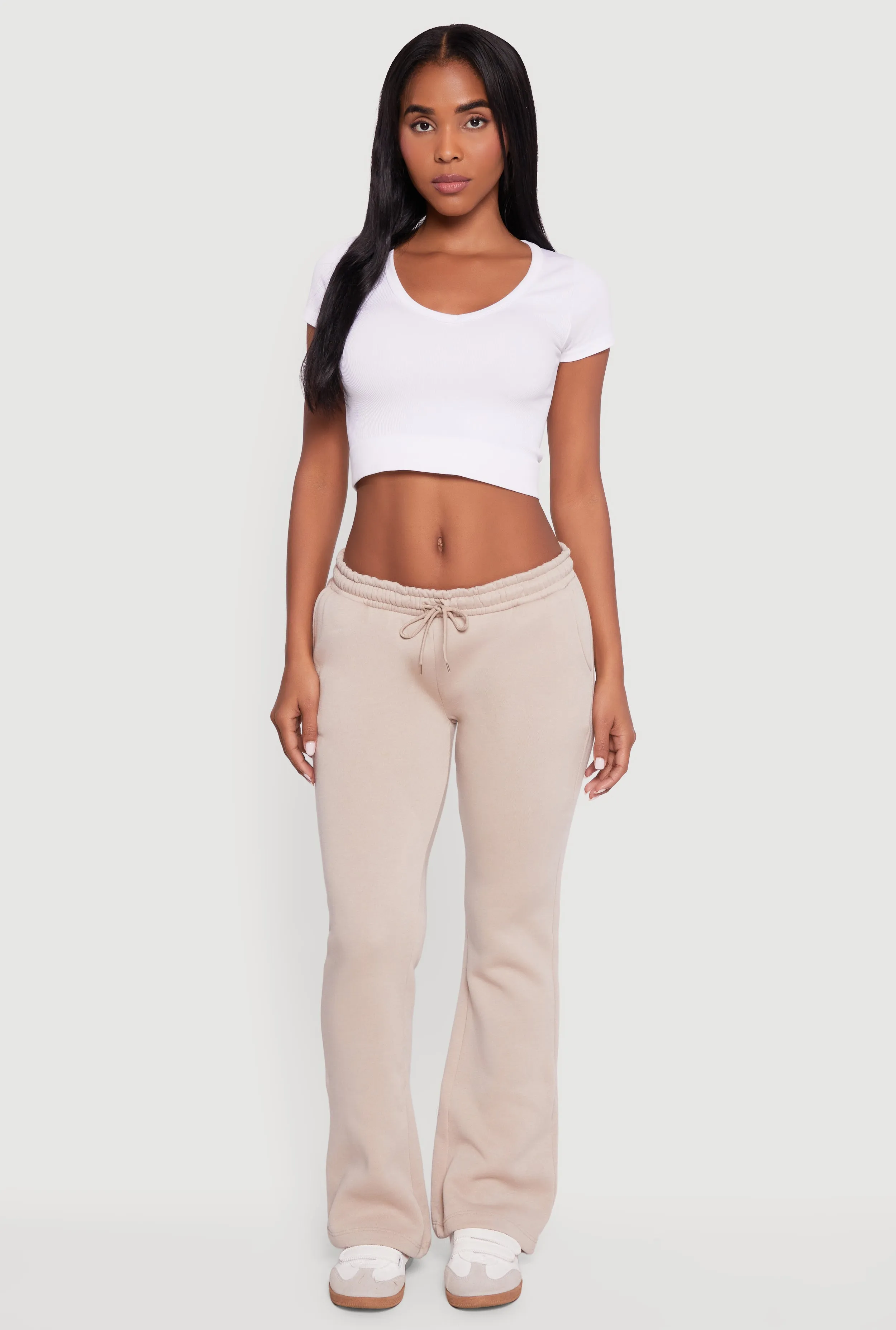 Drawstring Waist Slim Bootcut Sweatpants sold by Rainbow