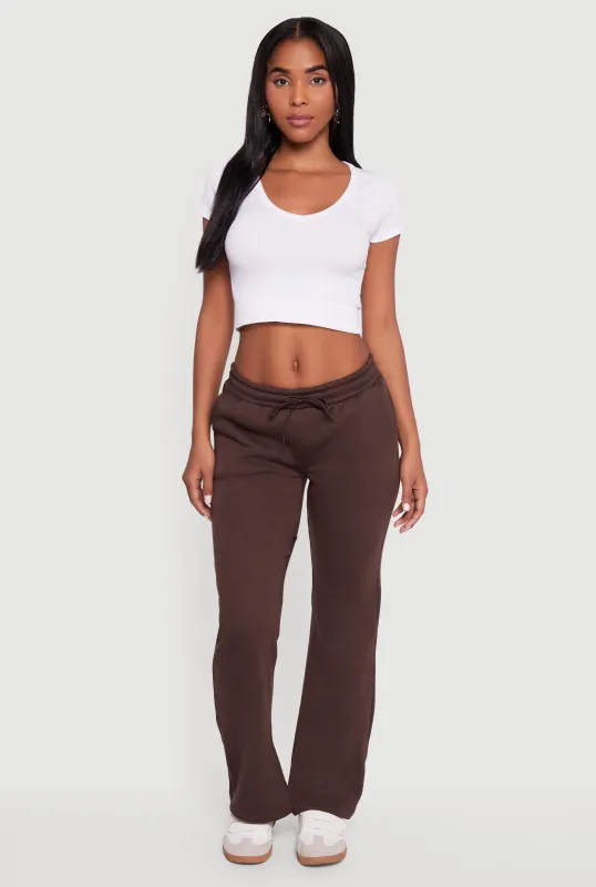 Drawstring Waist Slim Bootcut Sweatpants sold by Rainbow