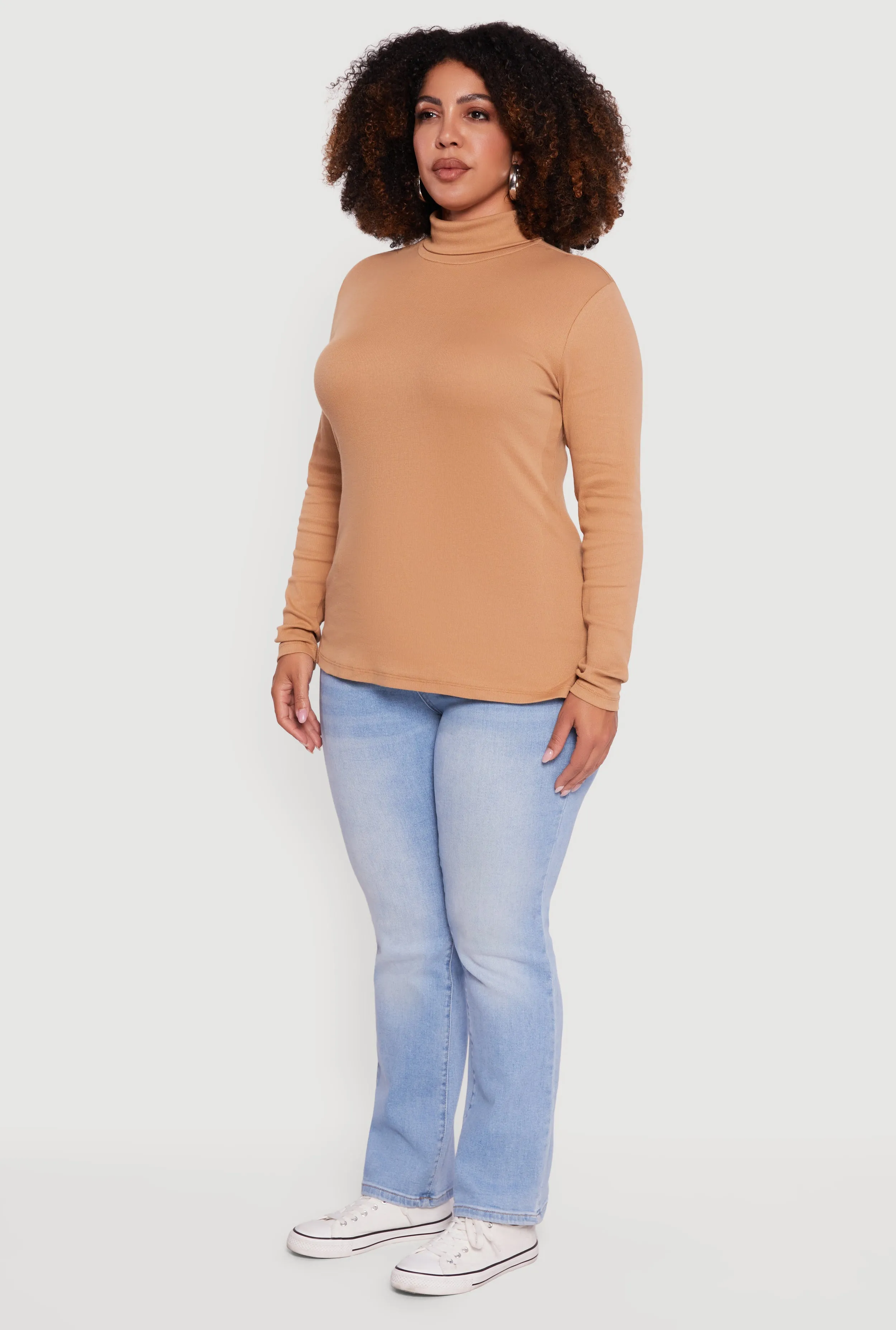 Plus Size Ribbed Knit Turtleneck Long Sleeve Top sold by Rainbow product image thumbnail 5