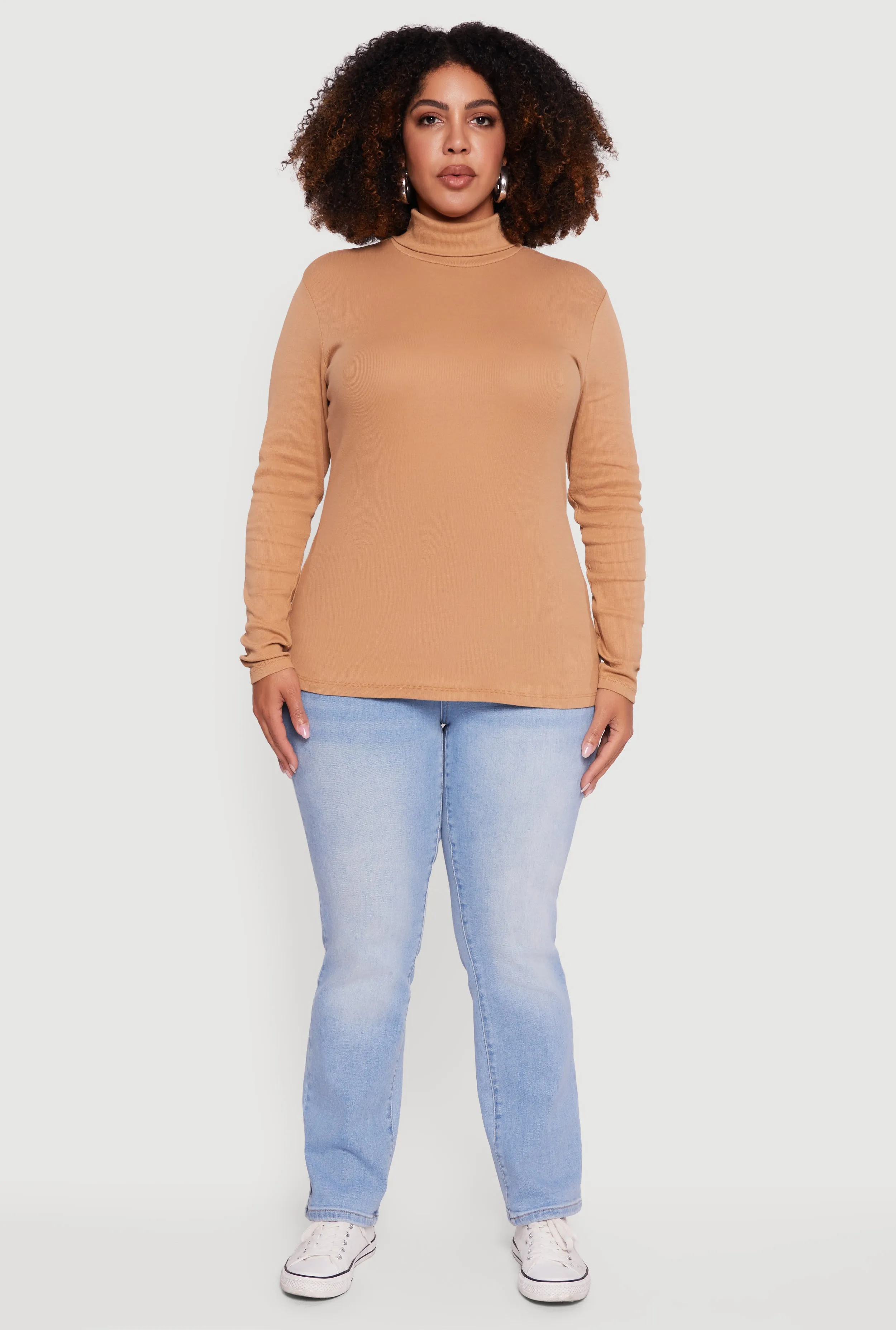 Plus Size Ribbed Knit Turtleneck Long Sleeve Top sold by Rainbow product image thumbnail 3