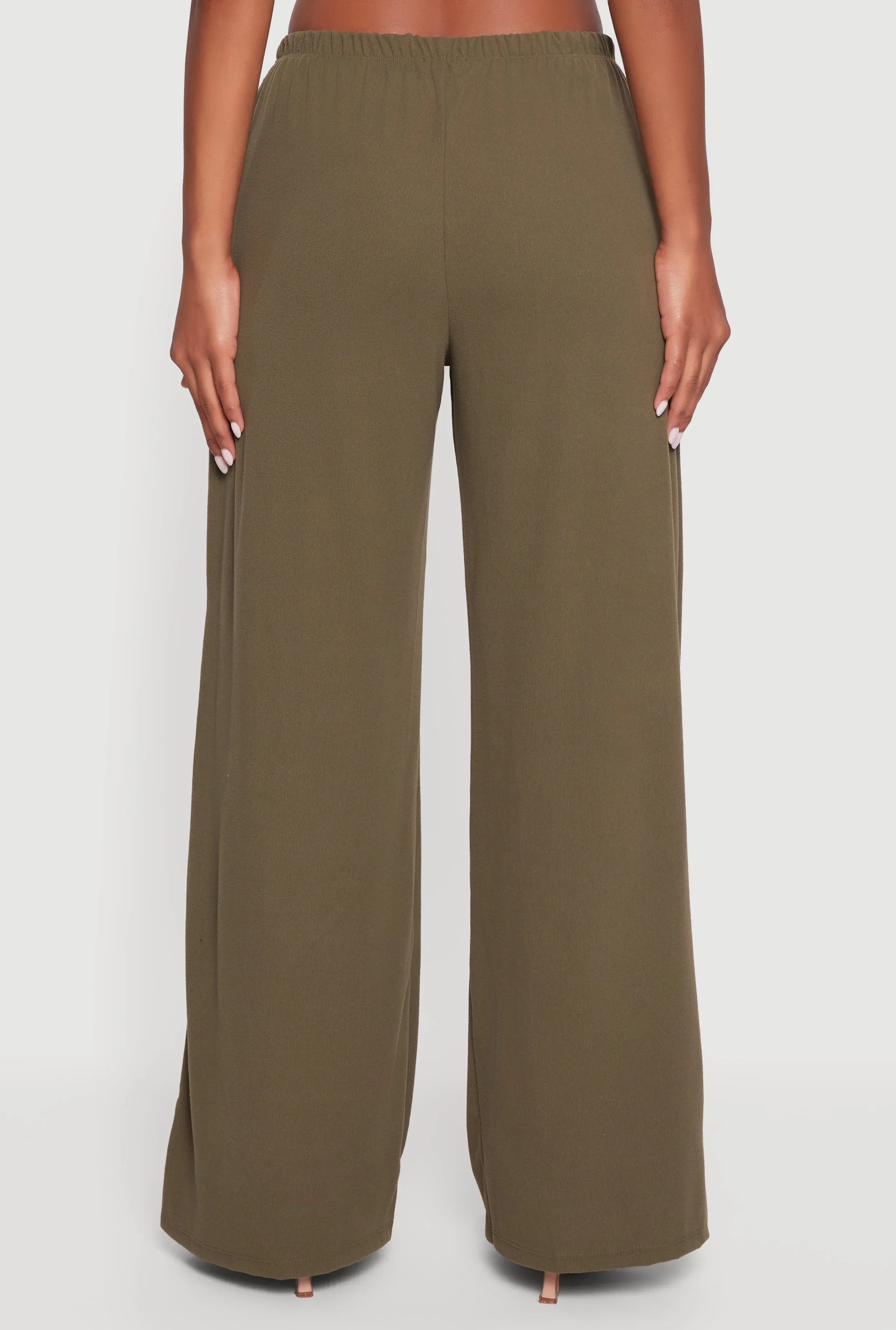 Haute Monde Brushed Knit Drawstring Waist Wide Leg Pants sold by Rainbow product image thumbnail 5