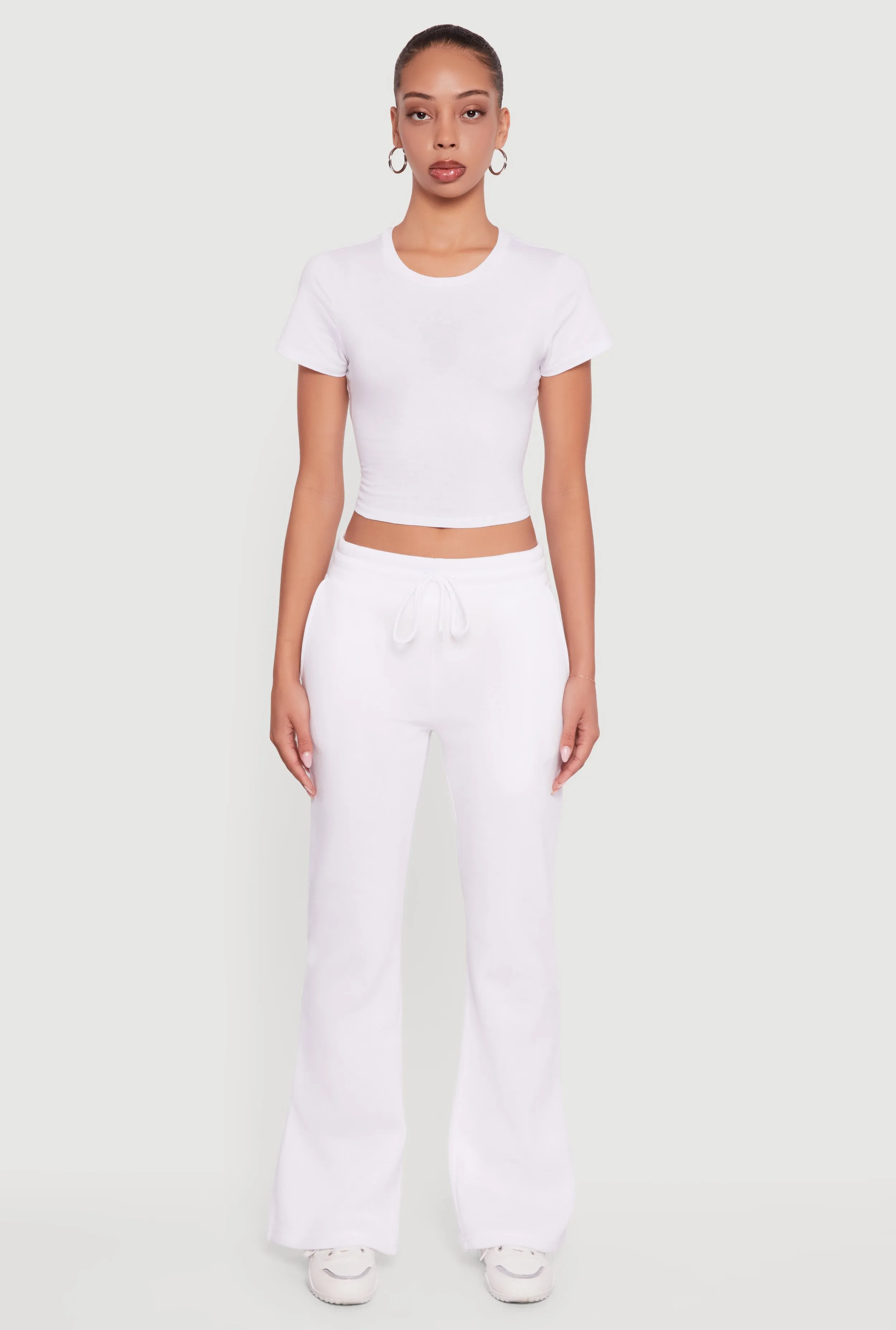 Drawstring Waist Fleece Lined Boot Cut Sweatpants sold by Rainbow product image thumbnail 2