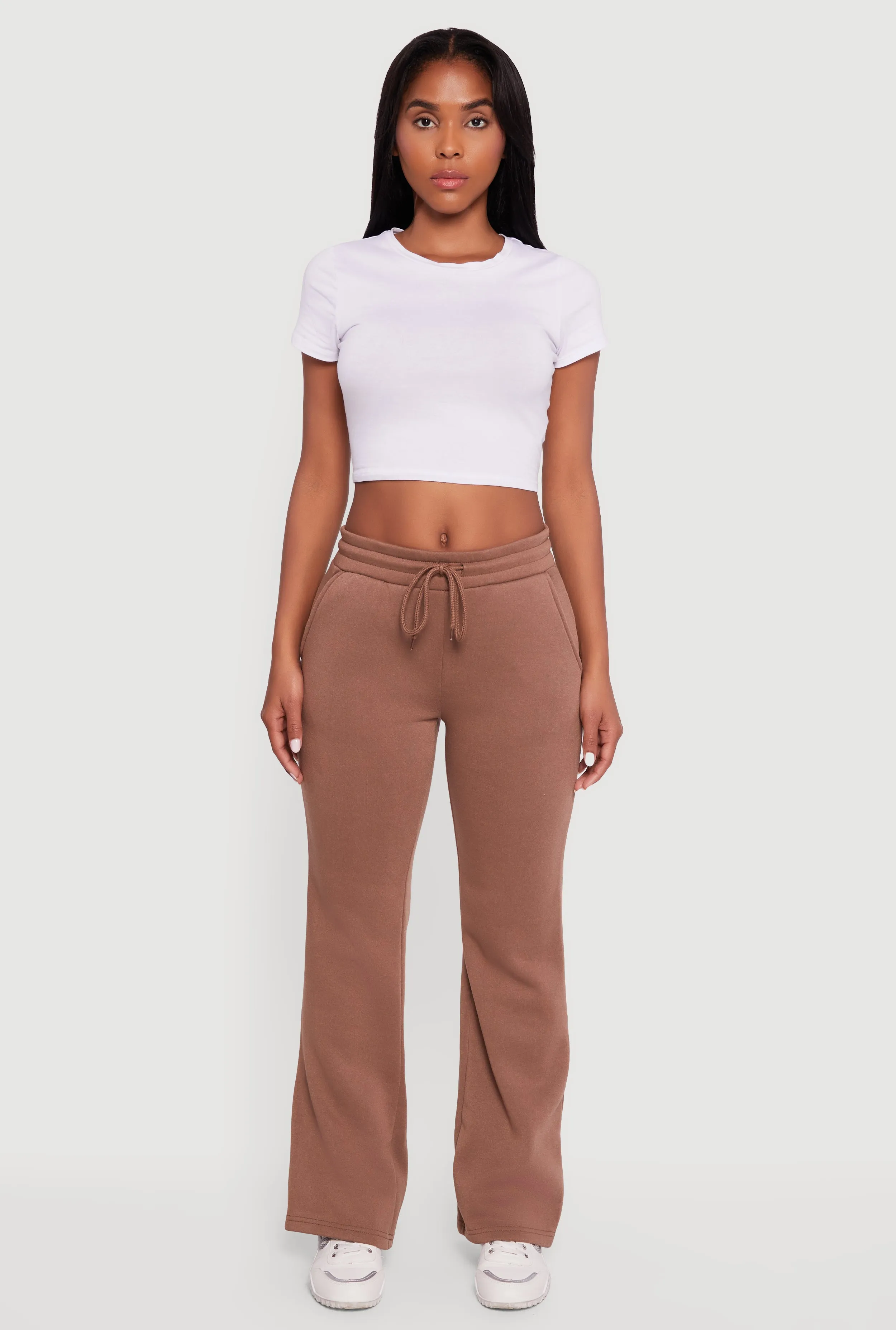 Drawstring Waist Fleece Lined Boot Cut Sweatpants sold by Rainbow product image thumbnail 2