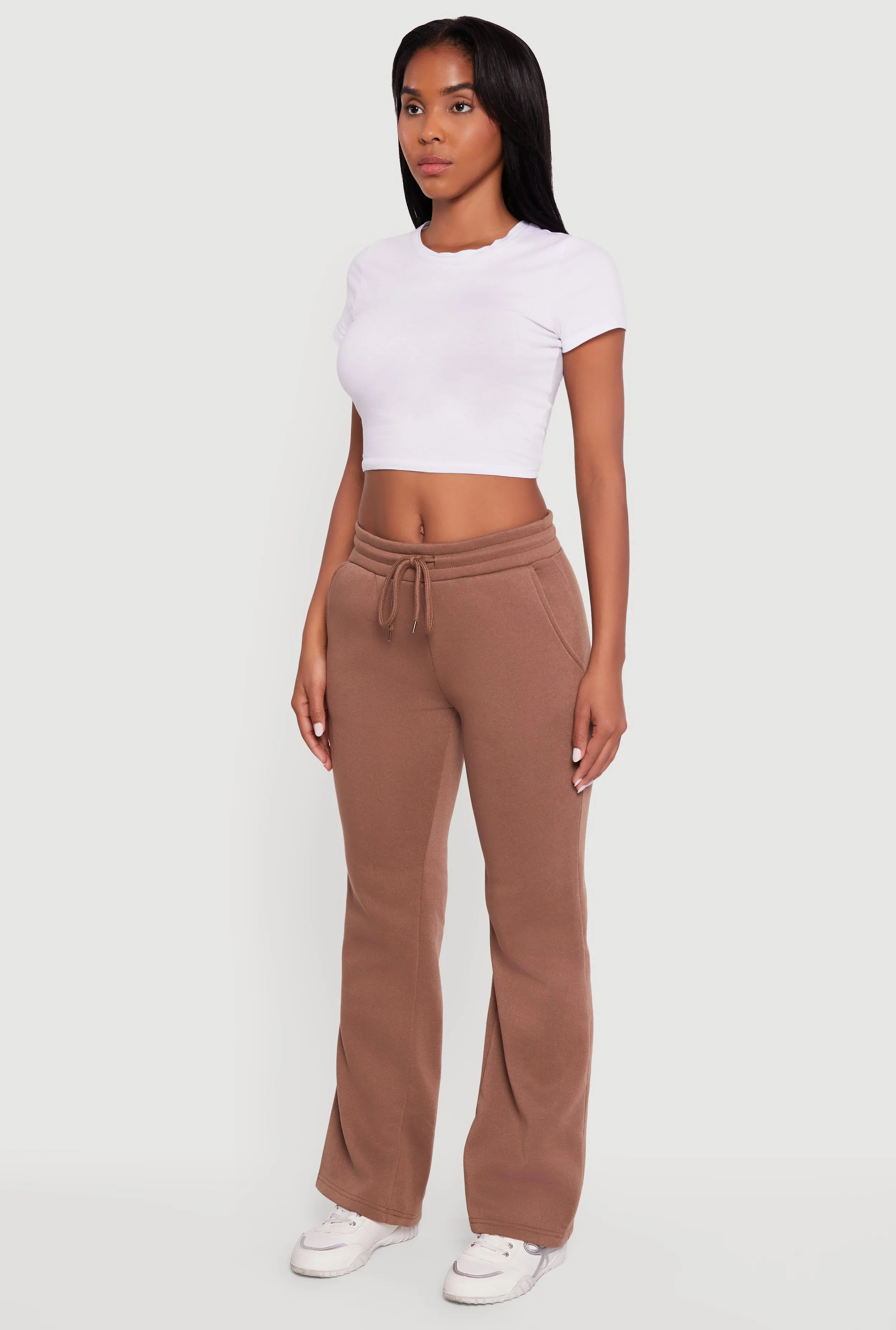 Drawstring Waist Fleece Lined Boot Cut Sweatpants sold by Rainbow product image thumbnail 3