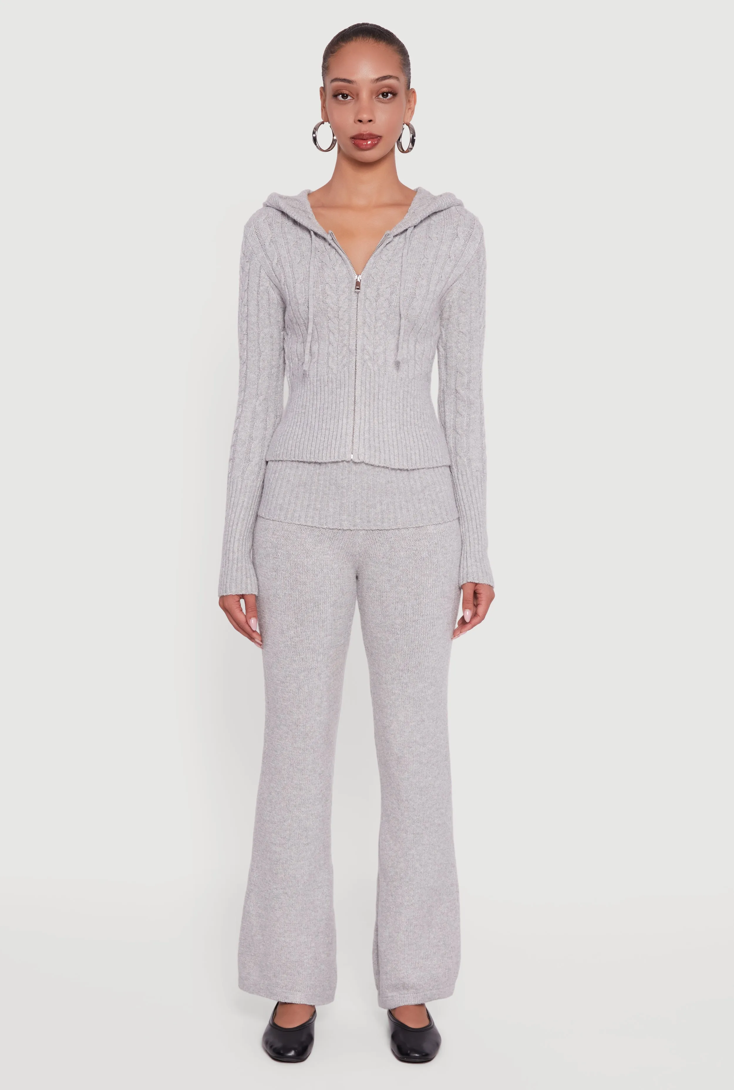 Almost Famous Brushed Knit Fold Over Flare Pants sold by Rainbow product image thumbnail 2