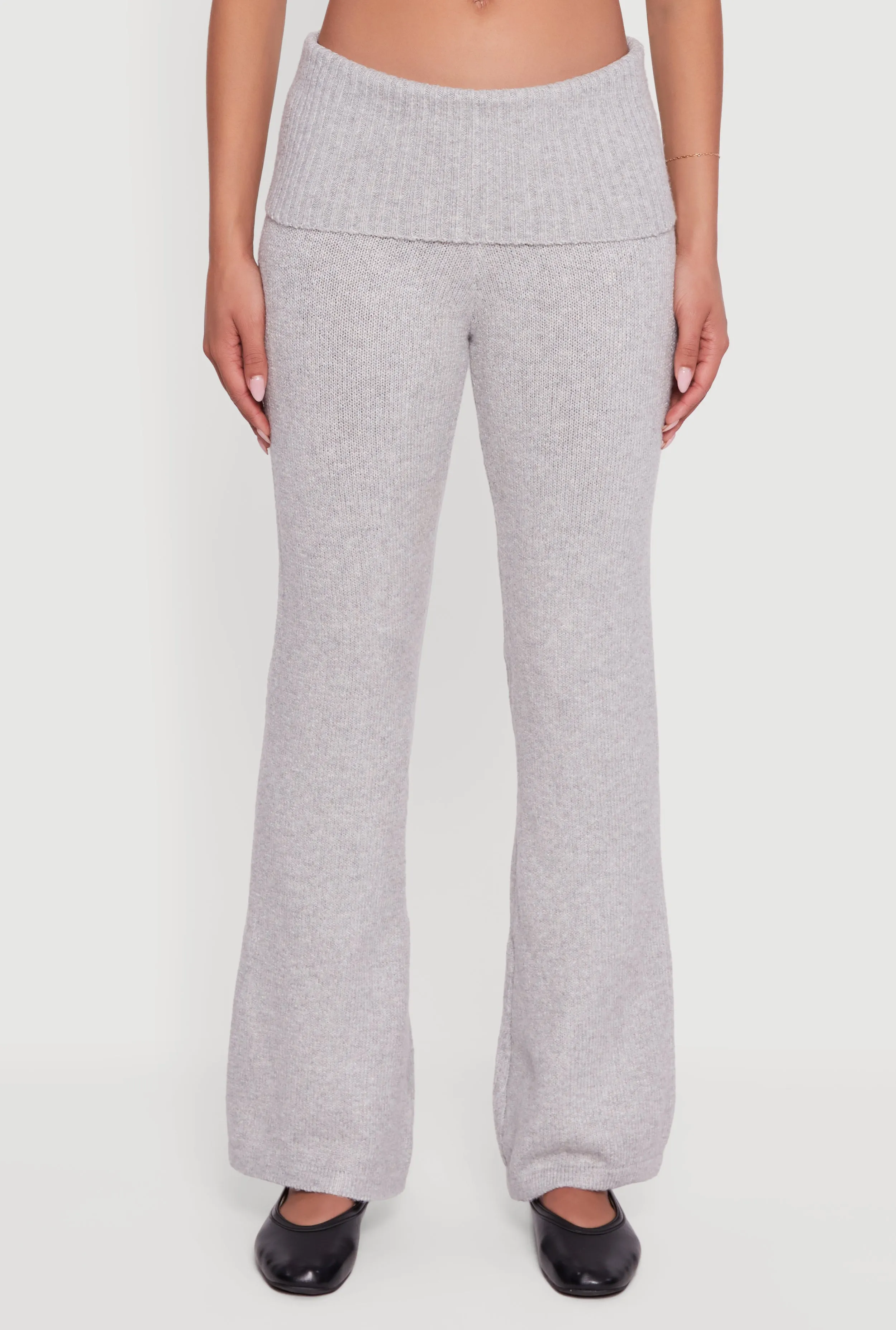 Almost Famous Brushed Knit Fold Over Flare Pants sold by Rainbow product image thumbnail 3