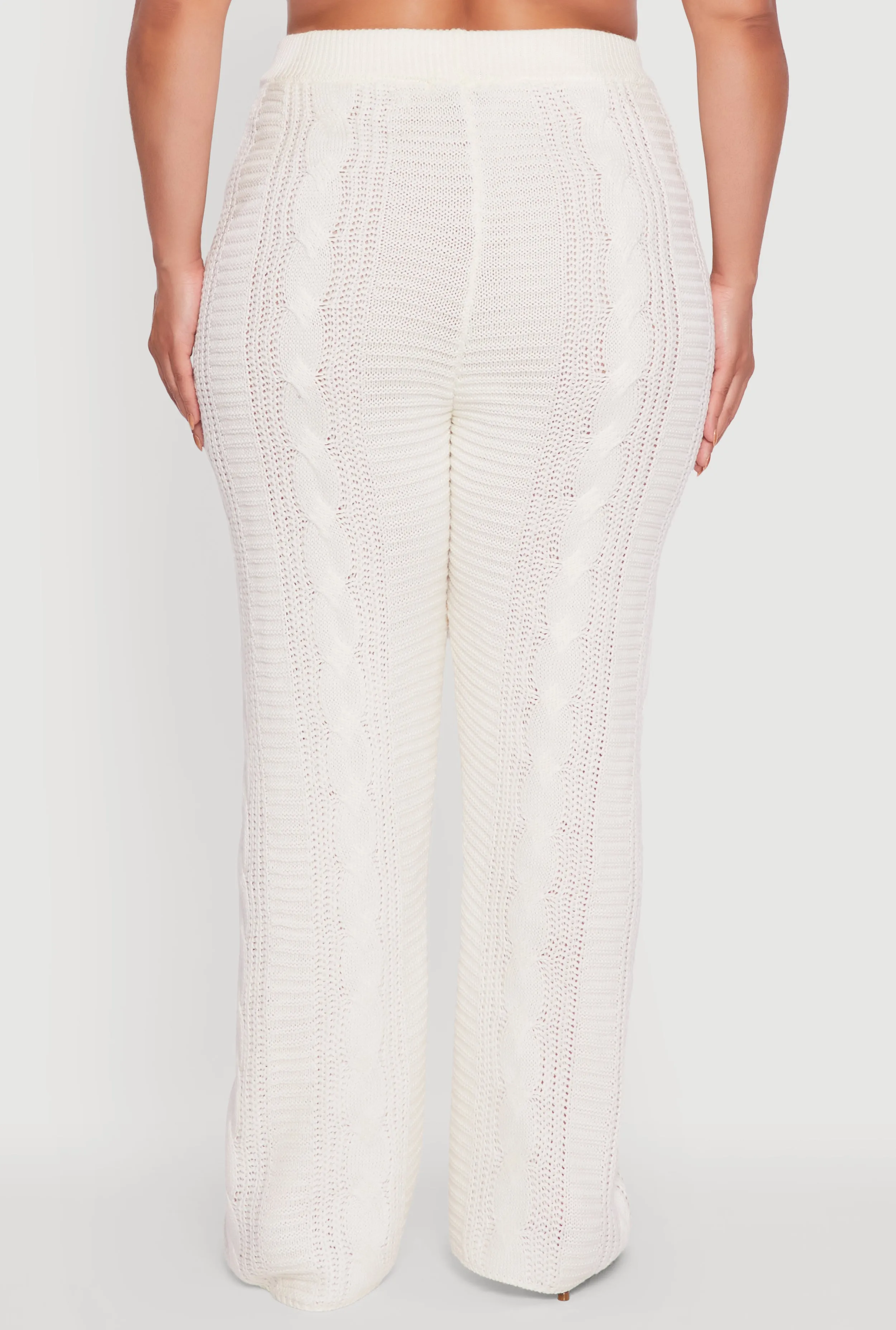 Plus Size High Waisted Cable Knit Pants sold by Rainbow product image thumbnail 5