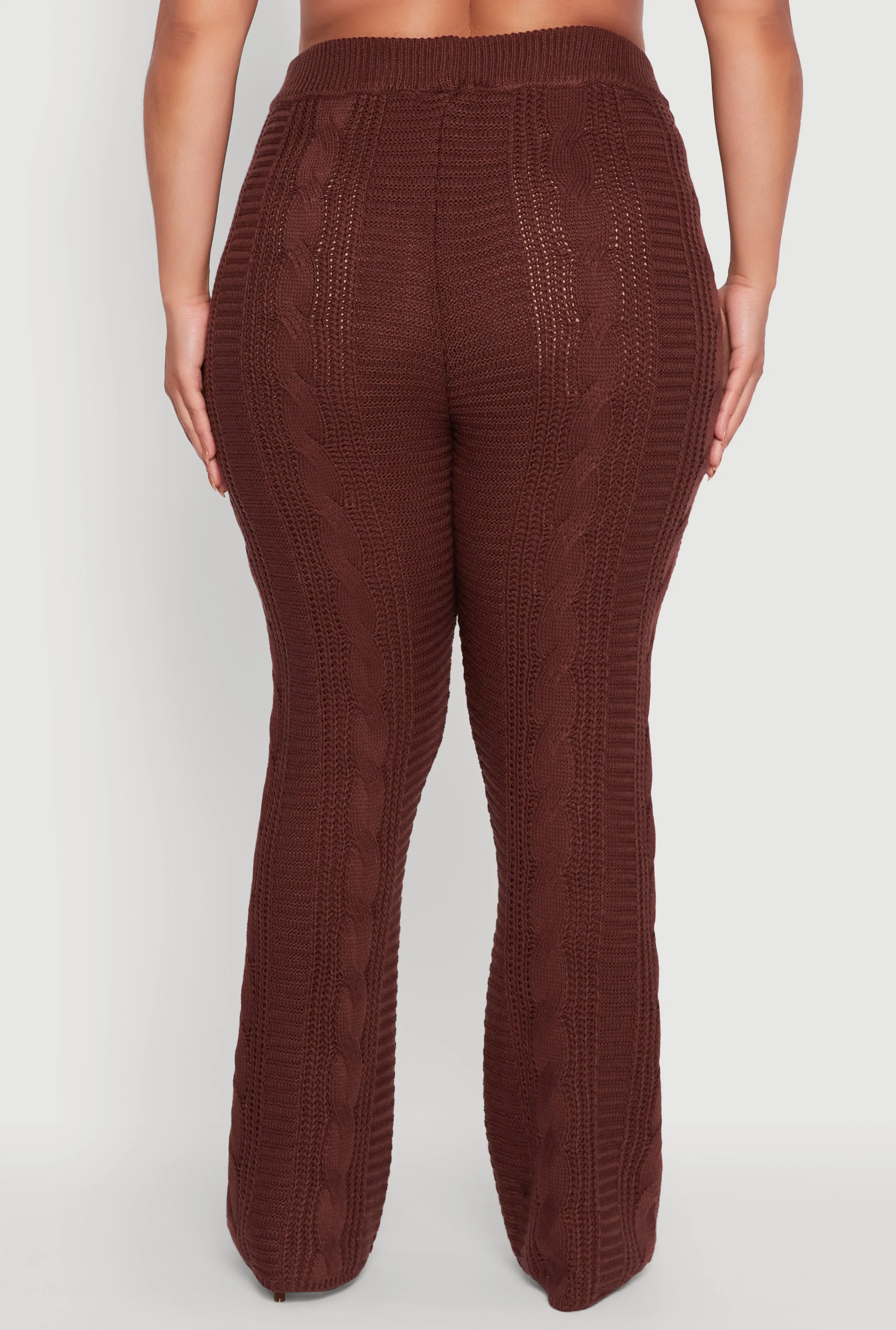 Plus Size High Waisted Cable Knit Pants sold by Rainbow product image thumbnail 5