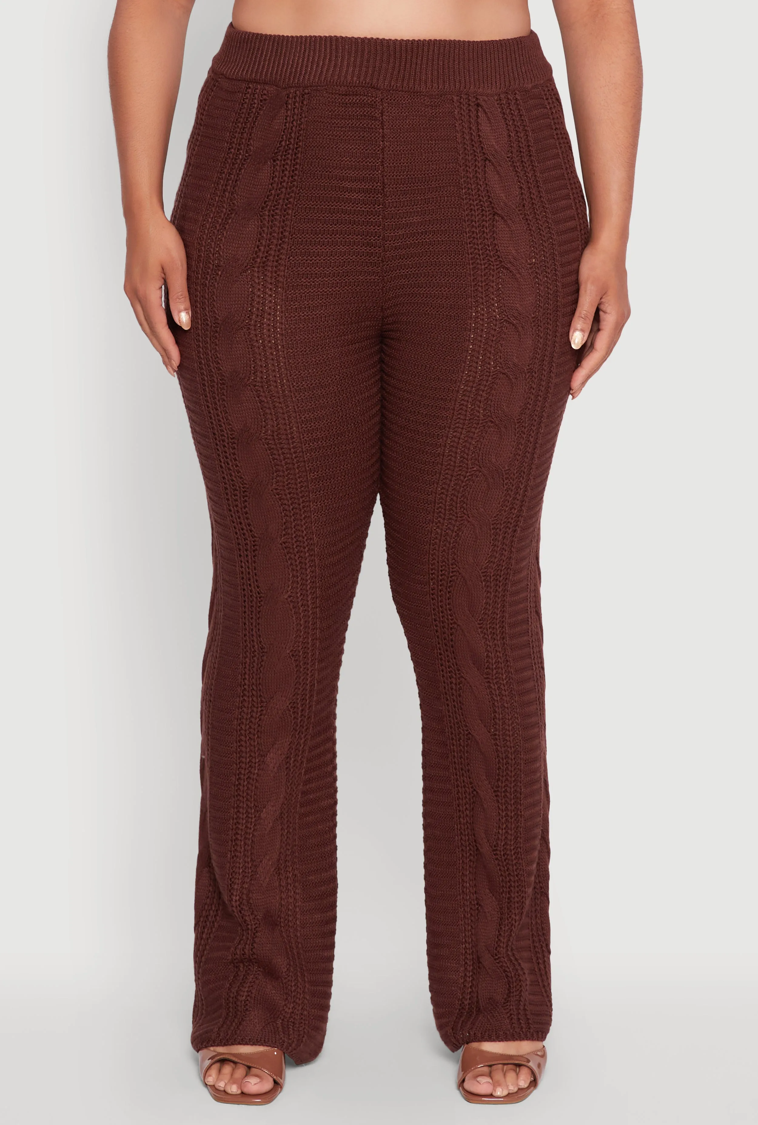 Plus Size High Waisted Cable Knit Pants sold by Rainbow product image thumbnail 3