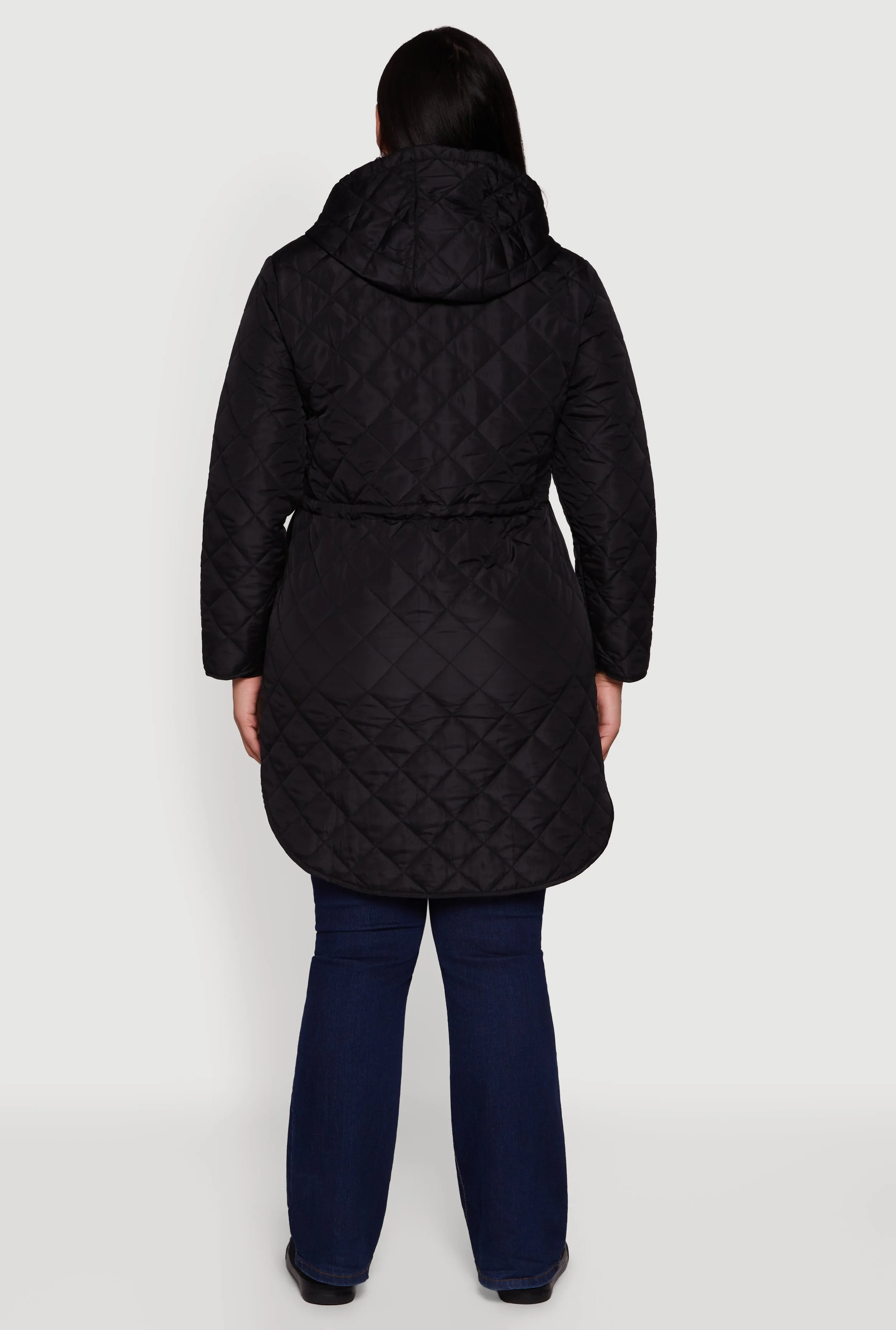 Plus Size Hooded Snap Button Front Quilted Anorak Jacket sold by Rainbow product image thumbnail 5