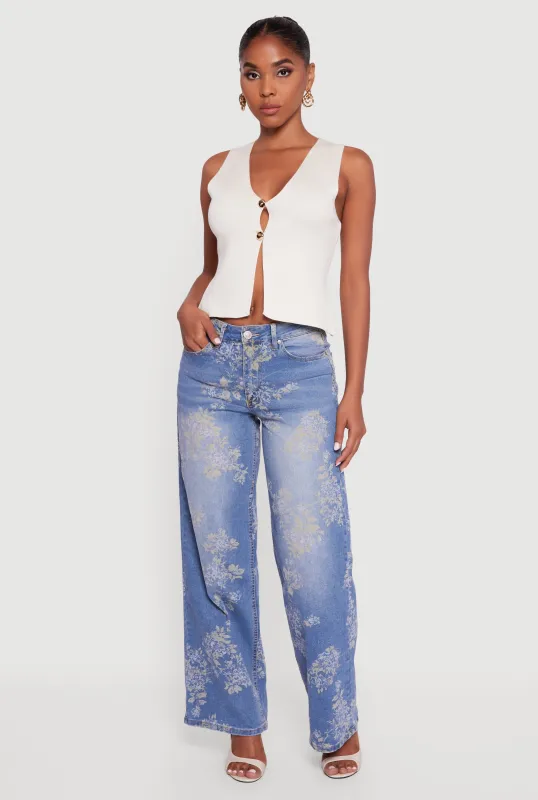 Metallic Button Front Split Hem Sweater Vest sold by Rainbow