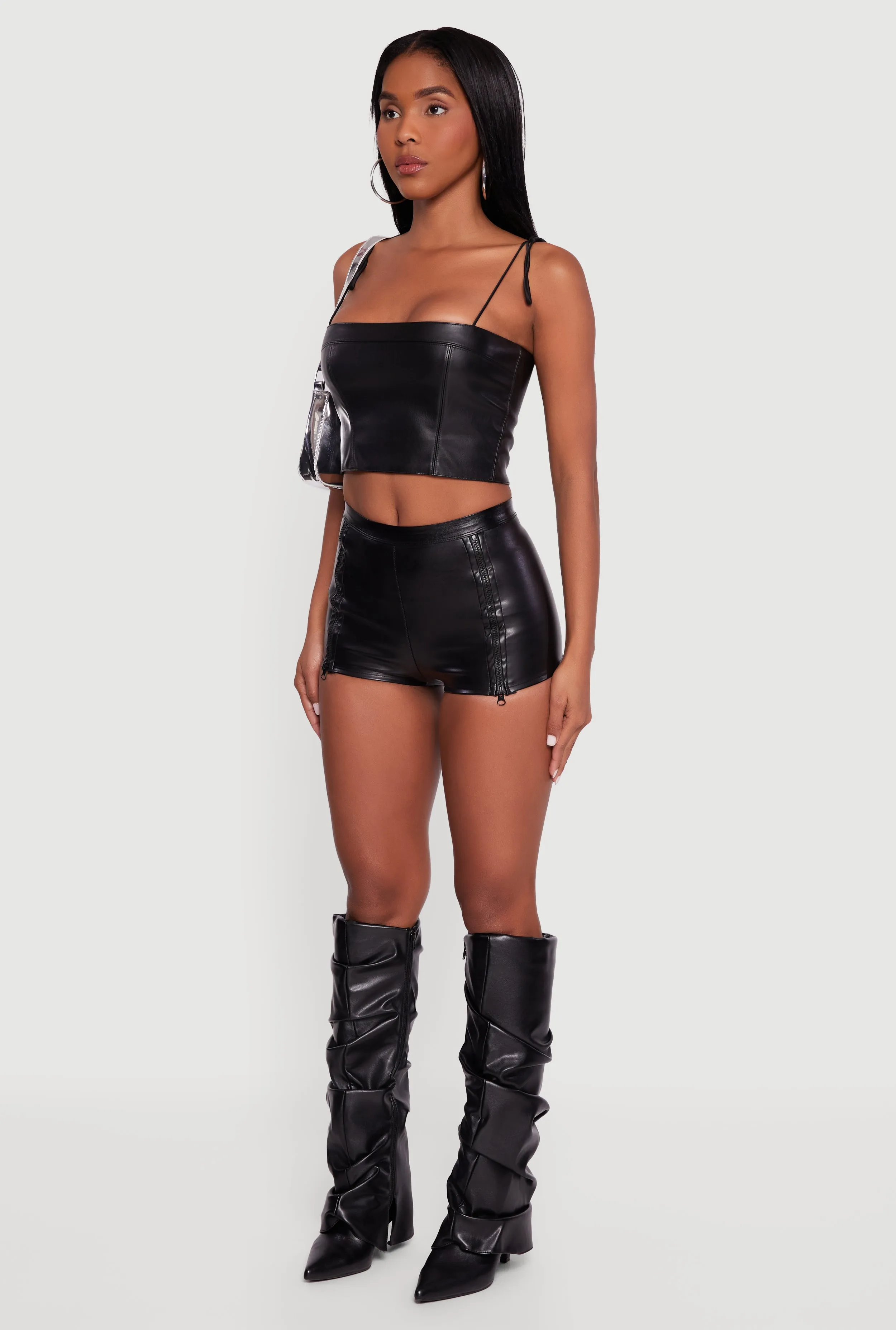 Faux Leather Detailed Micro Shorts sold by Rainbow product image thumbnail 3