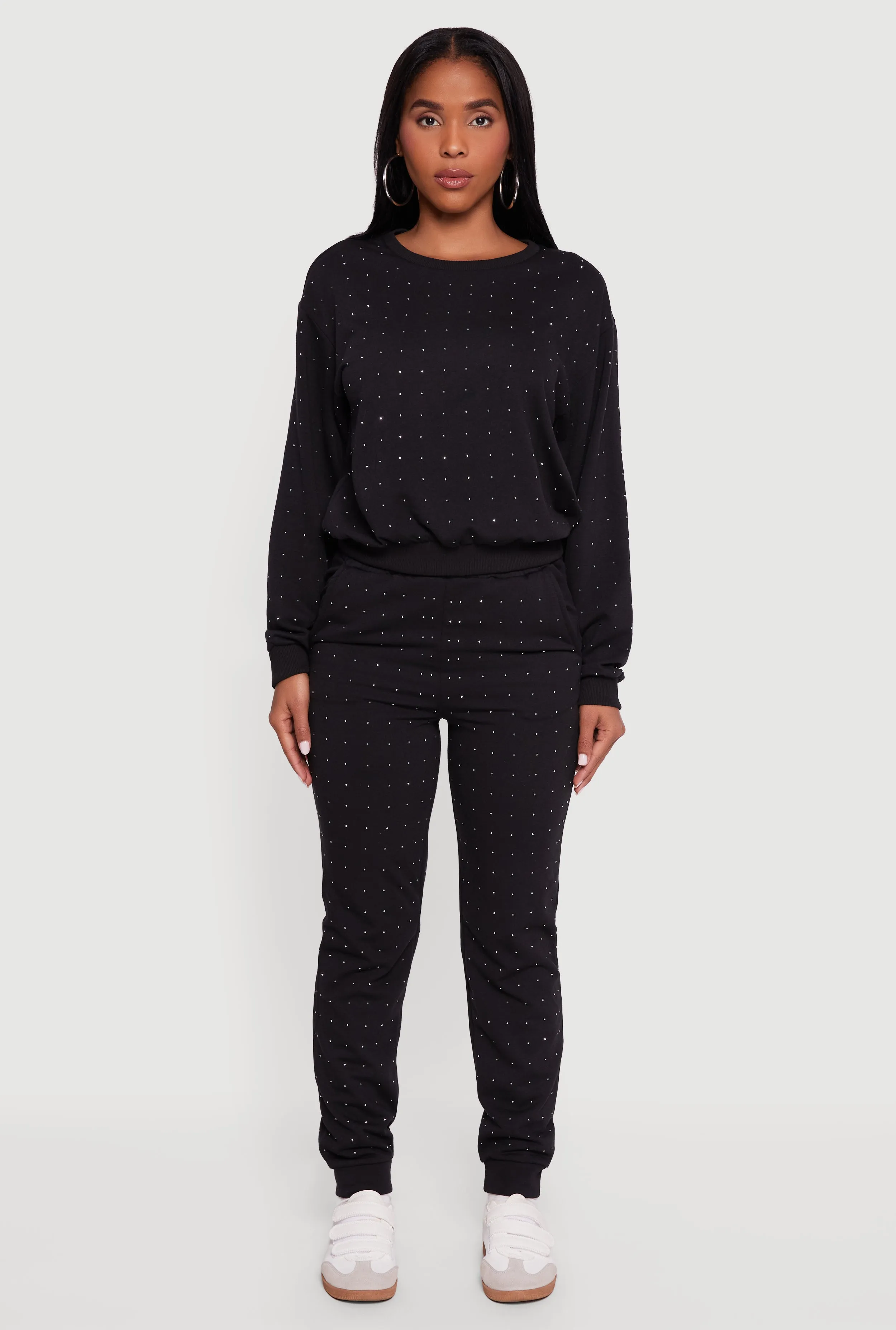 Rhinestone Studded Elastic Waist Joggers sold by Rainbow product image thumbnail 2