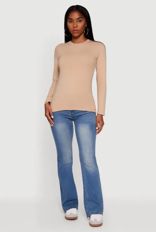 Long Sleeve Basic Crew Neck T-Shirt sold by Rainbow