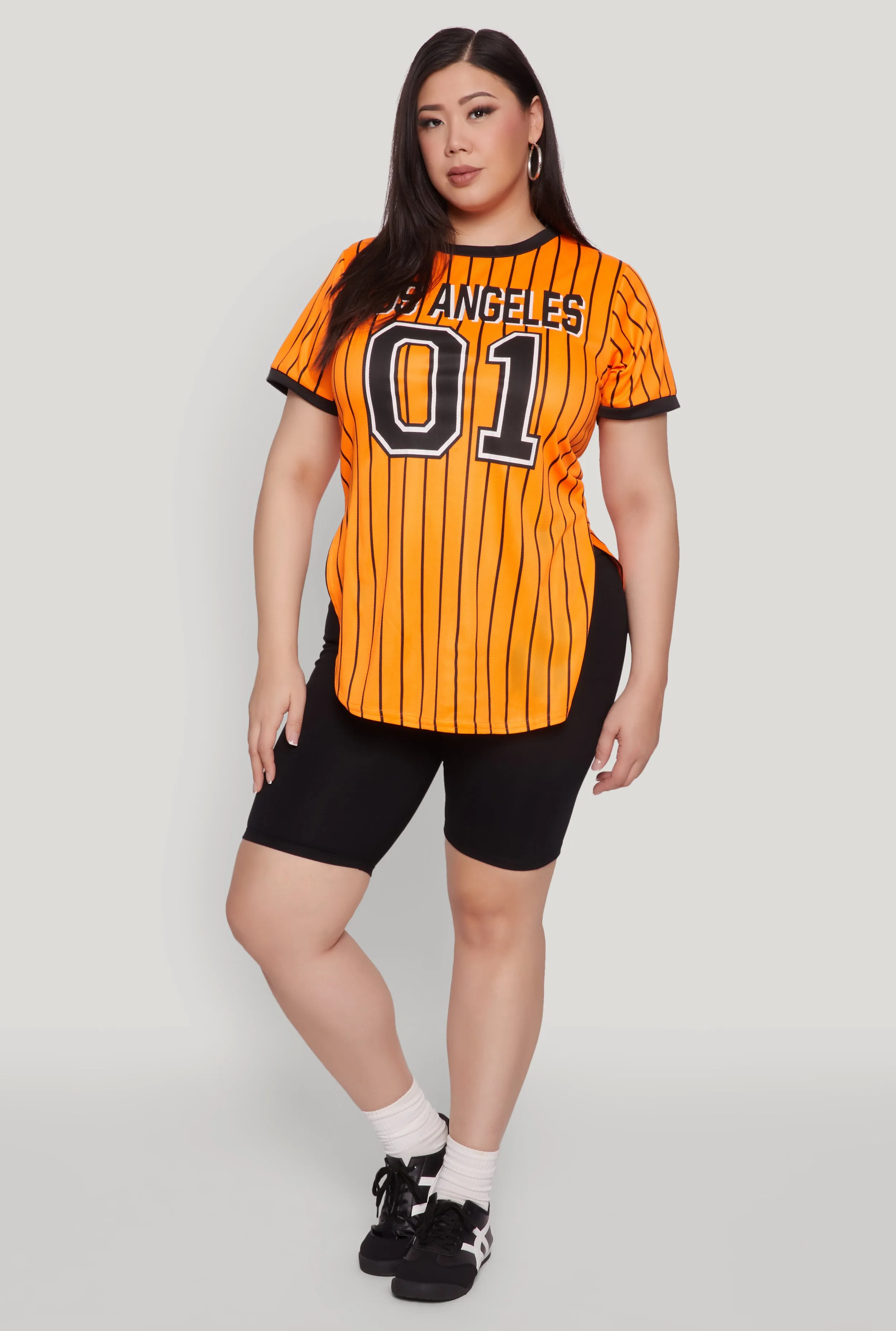Plus Size Los Angeles 01 Pinstripe Baseball Jersey sold by Rainbow product image thumbnail 4