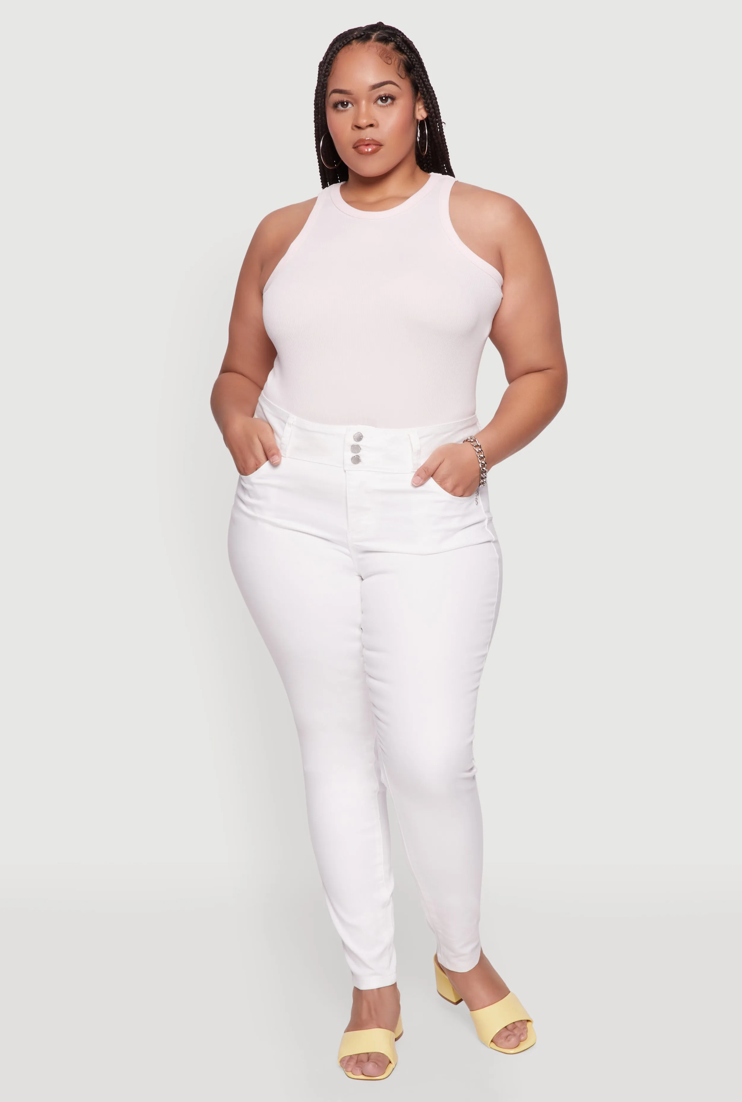 Plus Size WAX 3 Button High Waist Jeans sold by Rainbow product image thumbnail 2