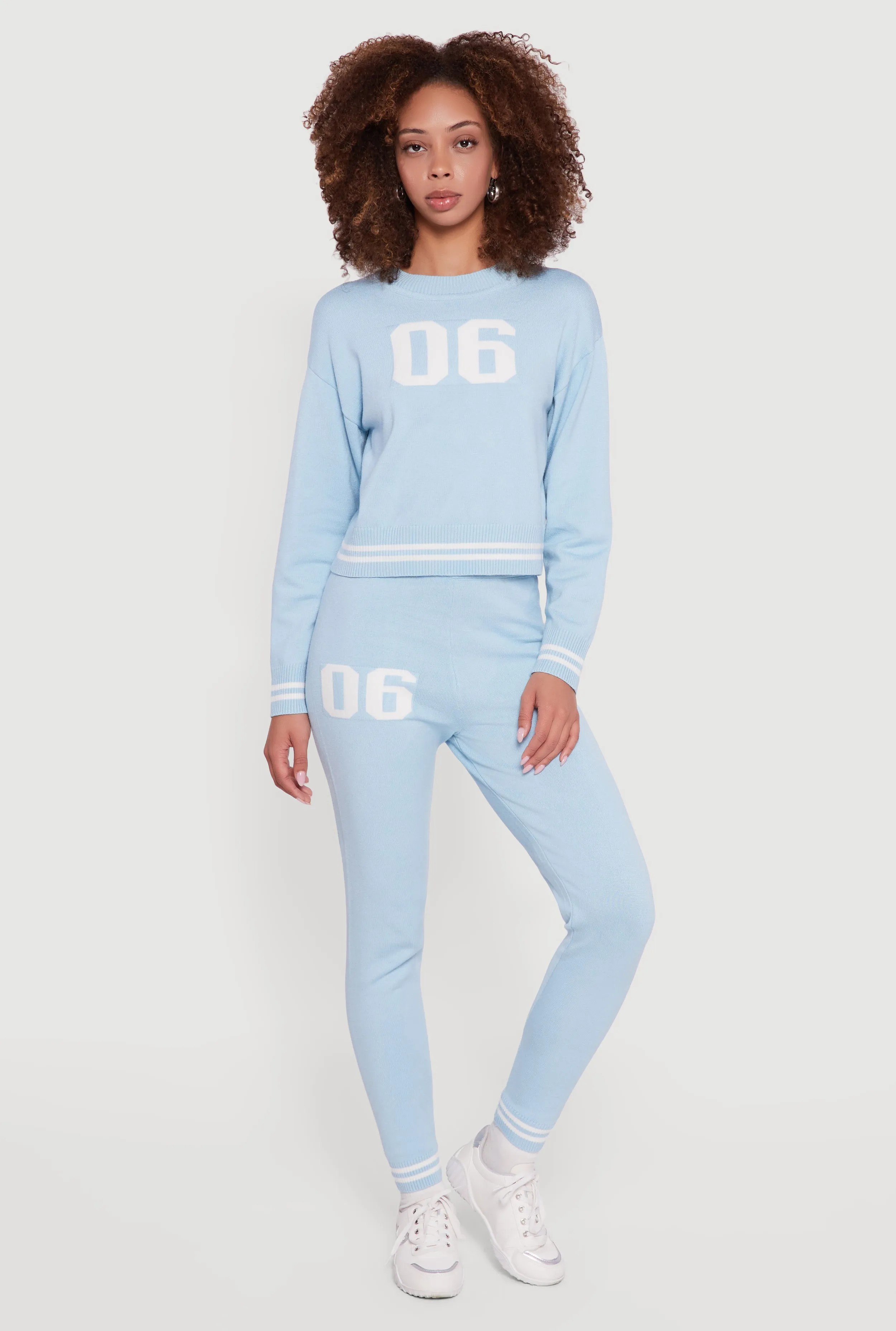 06 Graphic Varsity Stripe Skinny Leg Sweatpants sold by Rainbow product image thumbnail 4