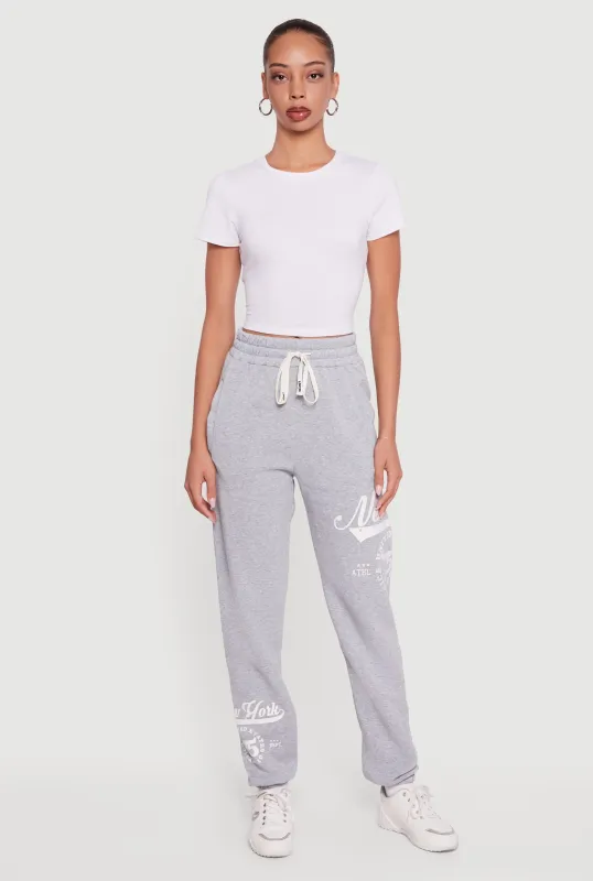 New York 75 Graphic Drawstring Waist Sweatpants sold by Rainbow