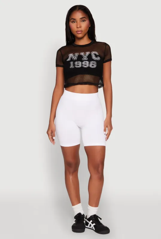 NYC 1998 Fishnet Crop Top sold by Rainbow