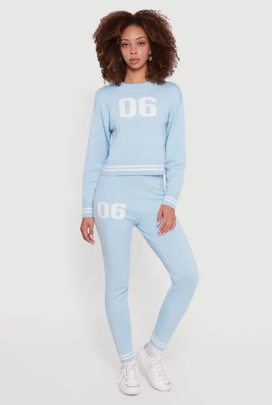 06 Graphic Varsity Stripe Skinny Leg Sweatpants sold by Rainbow