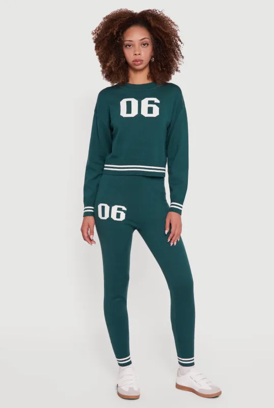 06 Graphic Varsity Stripe Skinny Leg Sweatpants sold by Rainbow