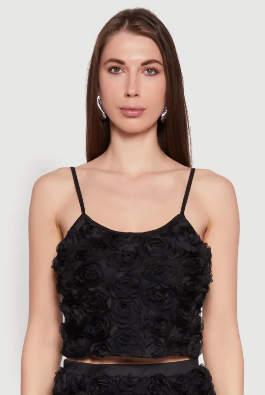 3D Flower Cropped Cami sold by Rainbow