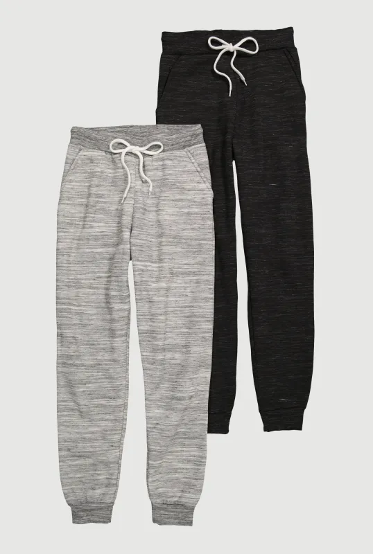 Marled Drawstring Waist Joggers 2 Pack sold by Rainbow