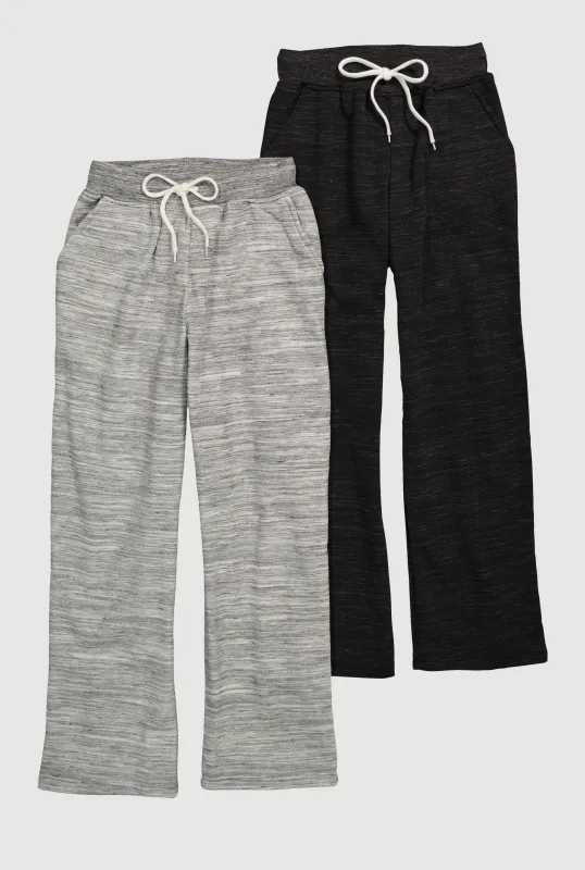 Fleece Lined Marled Straight Leg Track Pants 2 Pack sold by Rainbow