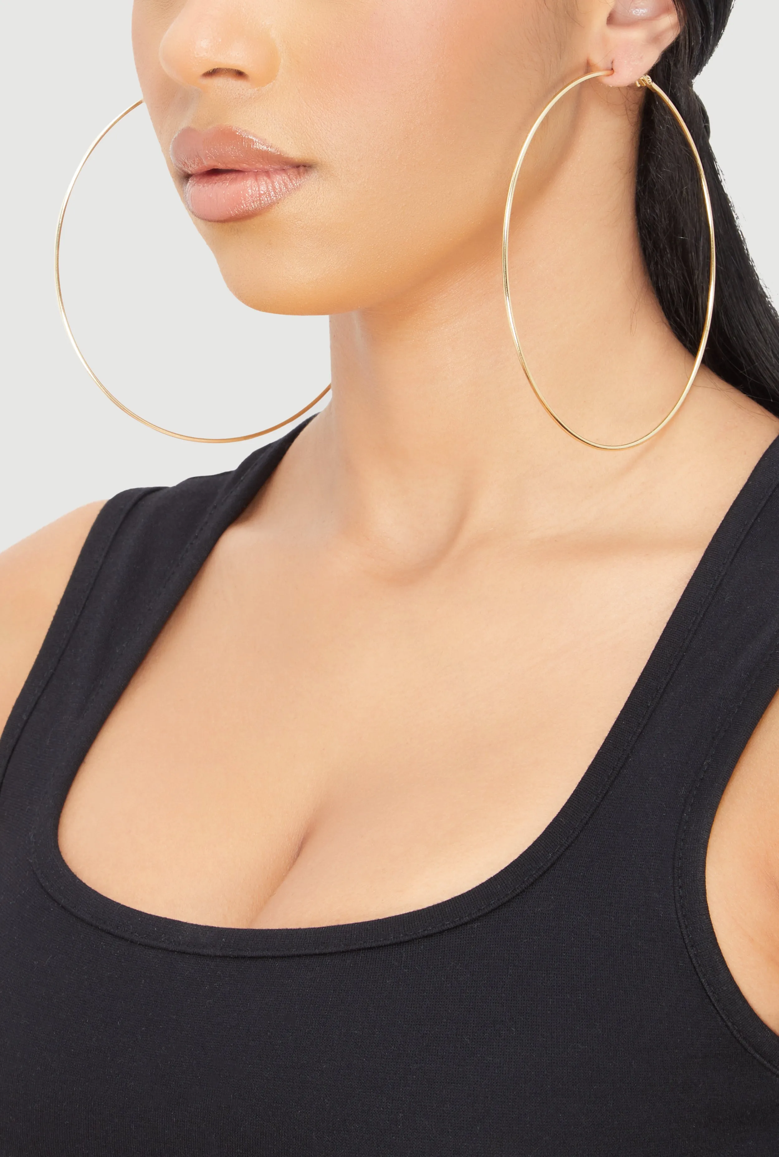 Thin Metallic Hoop Earrings Set of 4 sold by Rainbow product image thumbnail 2